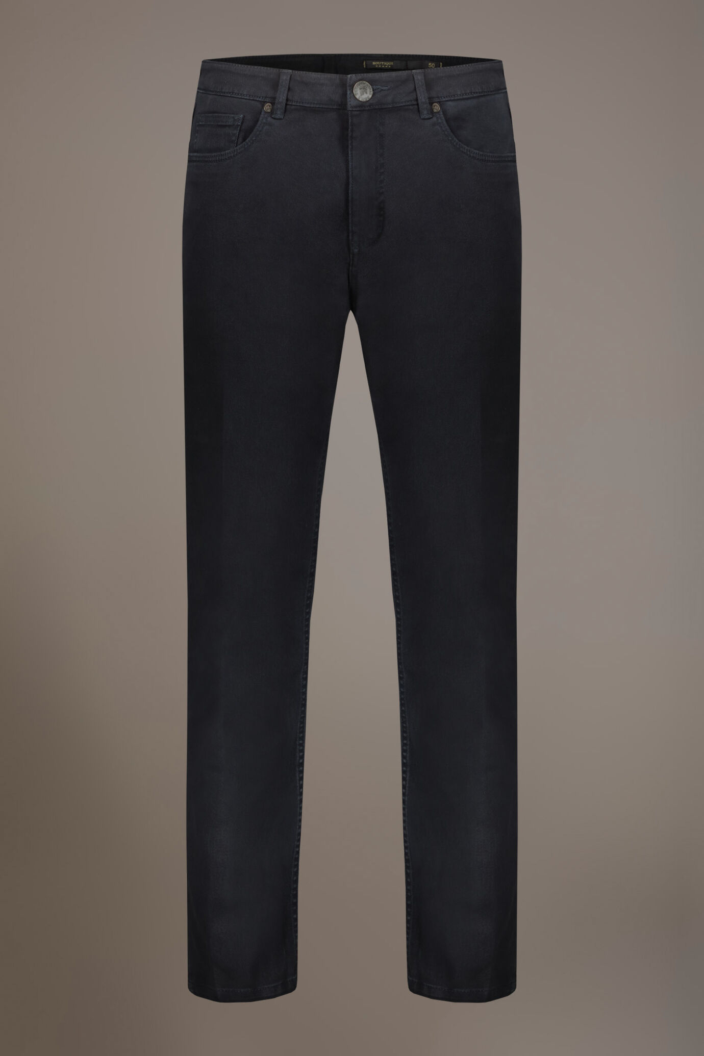 Regular fit 5 pockets trousers in bull twill fabric image number 5