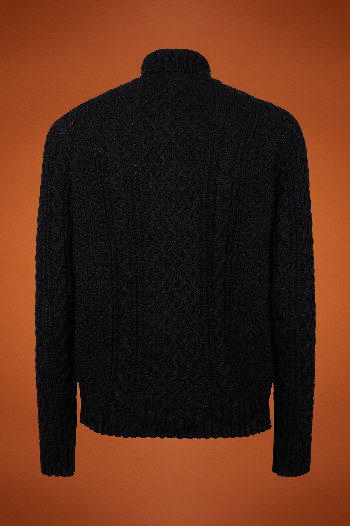 Pull à col roulé pour femme, 100% coton avec torsades à motifs norvégiens image number 5