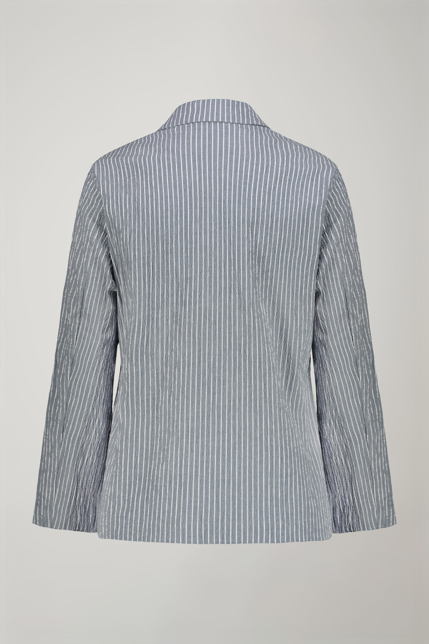 Women’s pinstripe blazer in stretch cotton regular fit image number 5