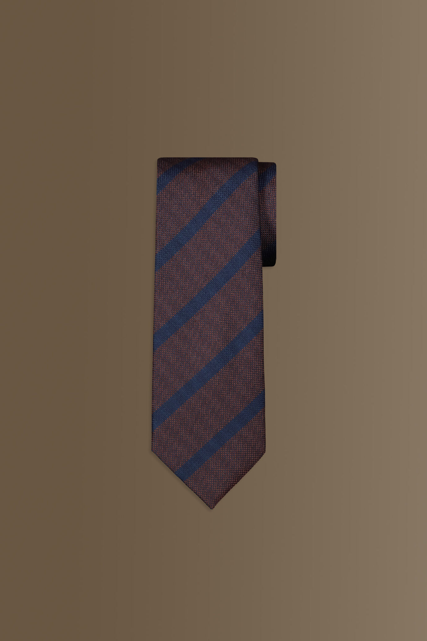 Cravatta bicolore regimental in misto bamboo image number 0