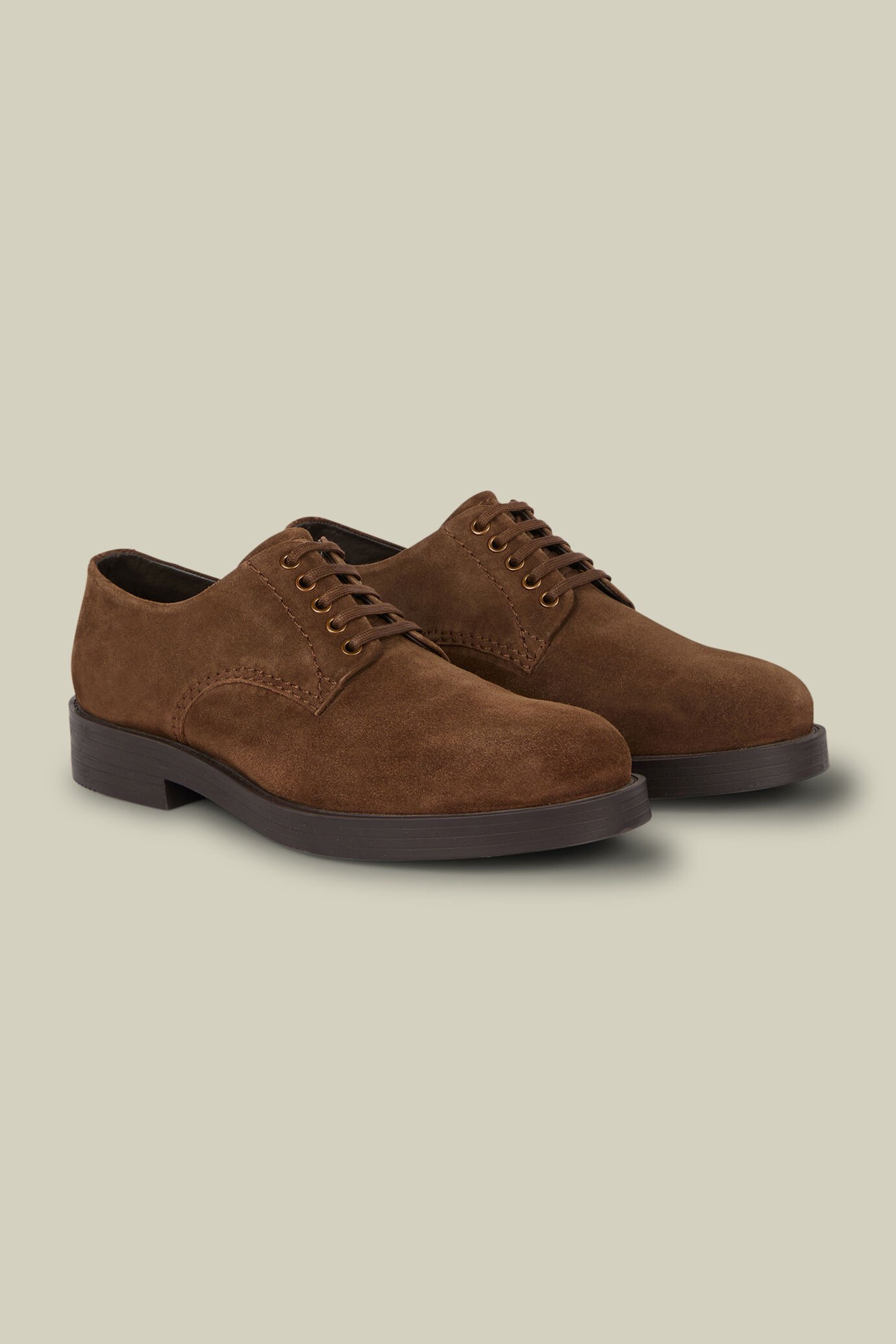 Chaussures derby pour homme, 100% daim véritable avec semelle en caoutchouc