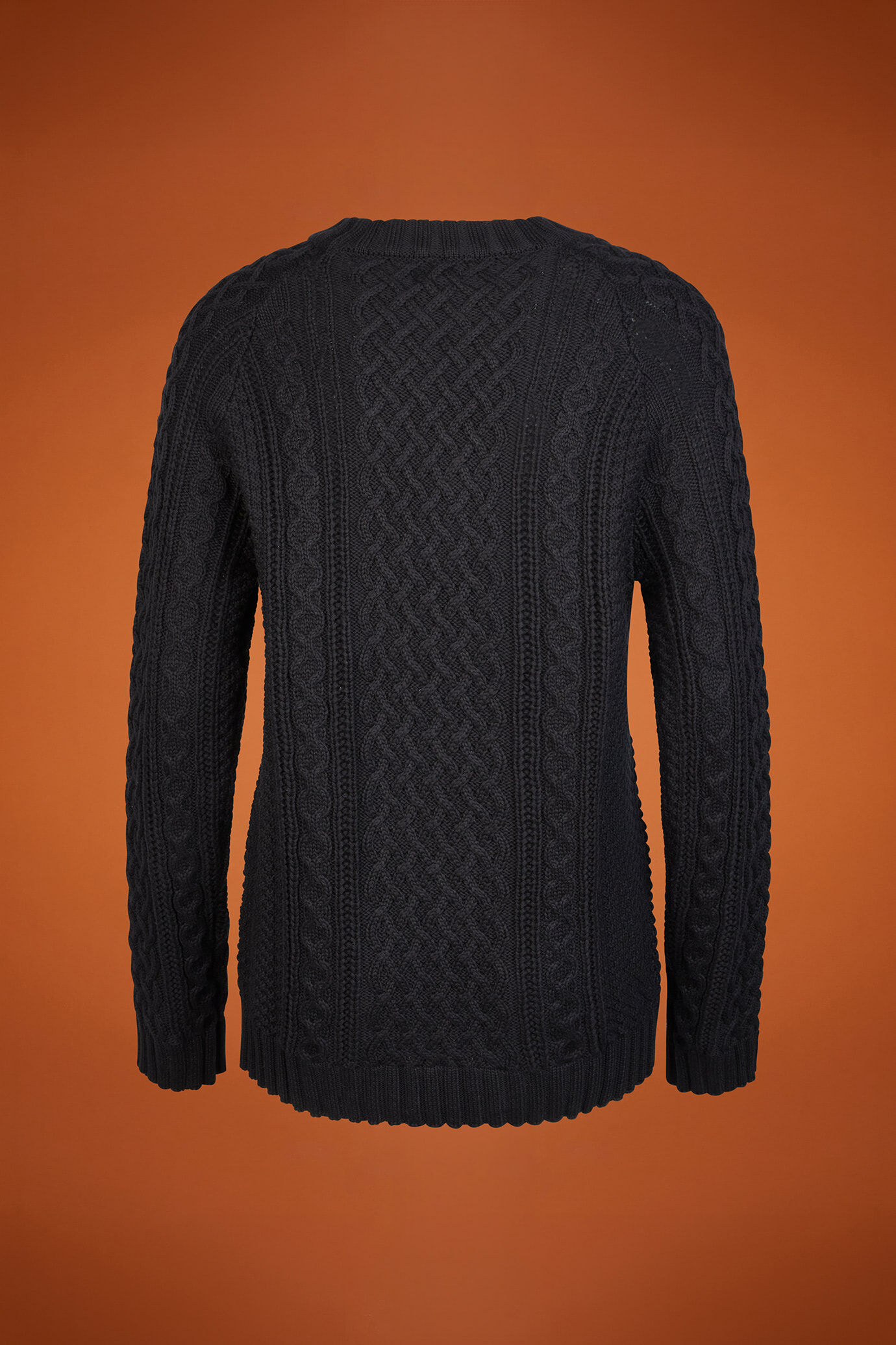 Pull &agrave; col rond pour femme, 100% coton, maille torsad&eacute;e &agrave; motifs norv&eacute;giens image number 5