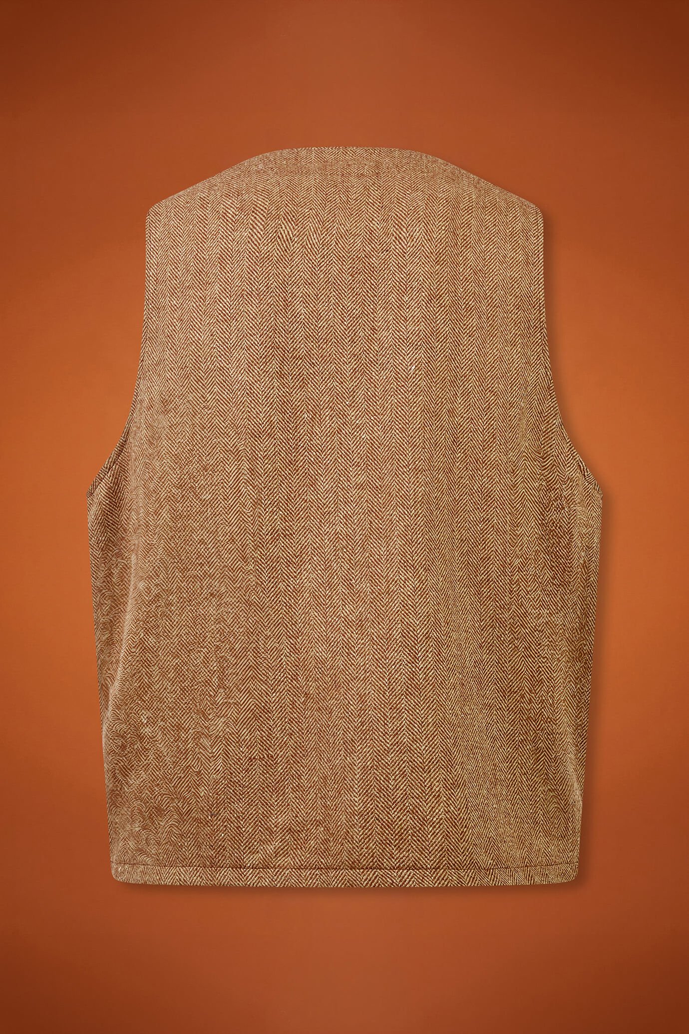 Einreihige Herrenweste mit V-Ausschnitt und Grätenmuster aus Tweed-Wollgemisch in normaler Passform image number 6