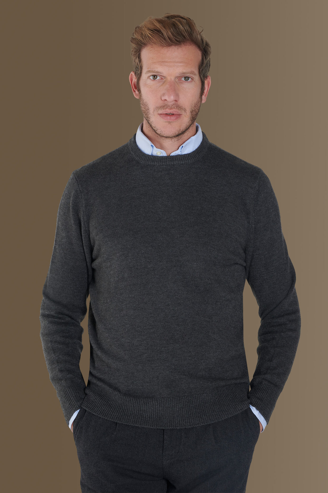 Round neck sweater soft touch image number 0