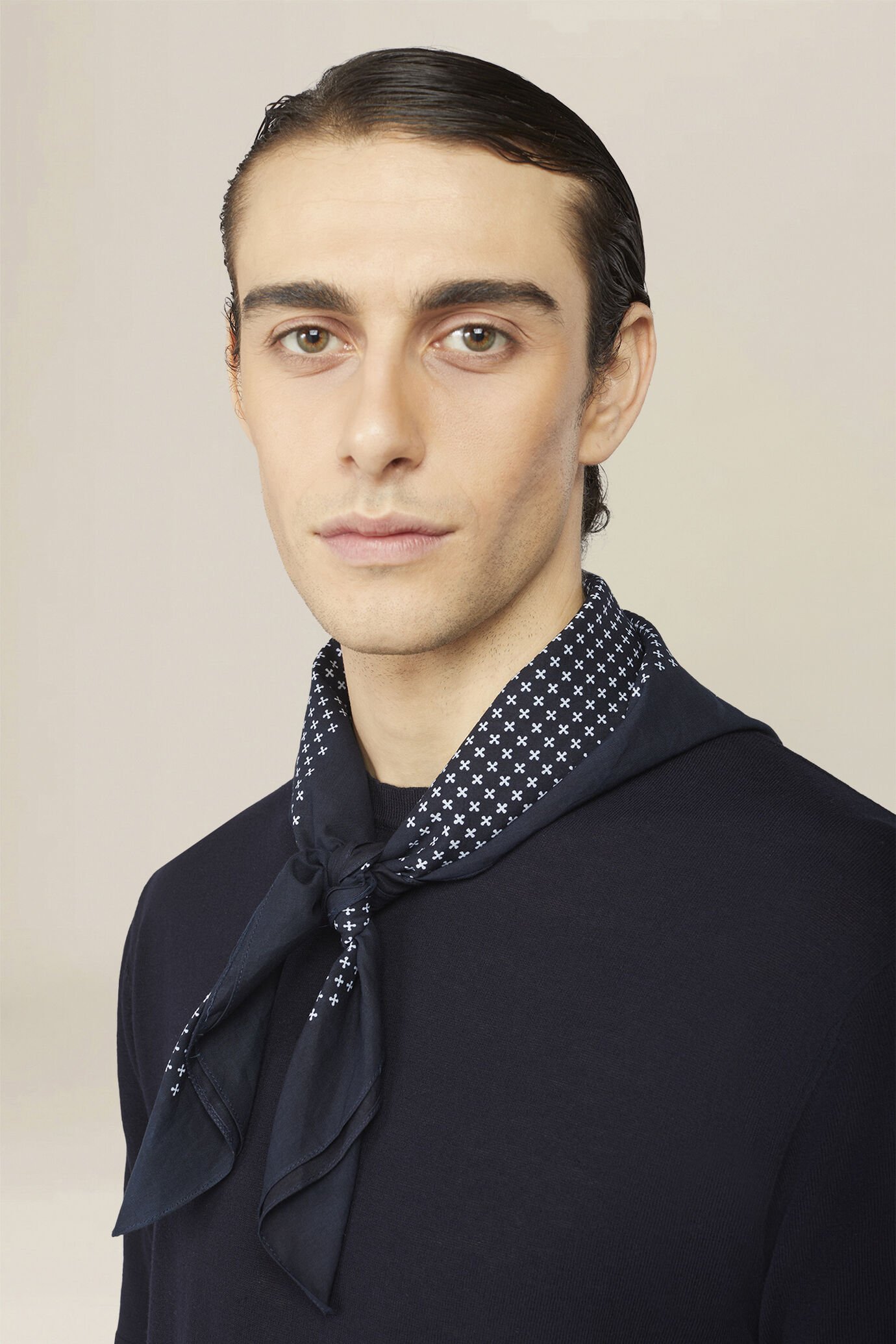 Men's 100% cotton micro pattern scarf