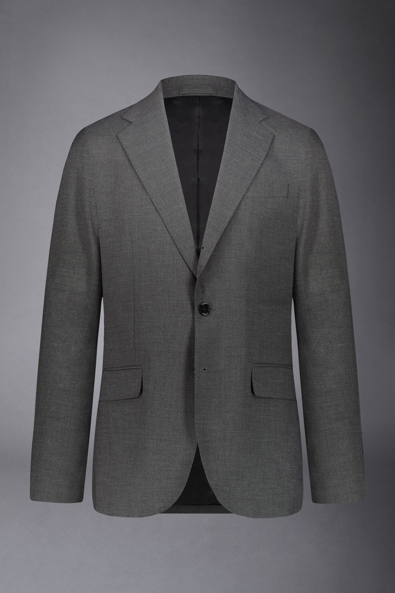 Men's regular fit single-breasted suit in grisaille fabric image number 5