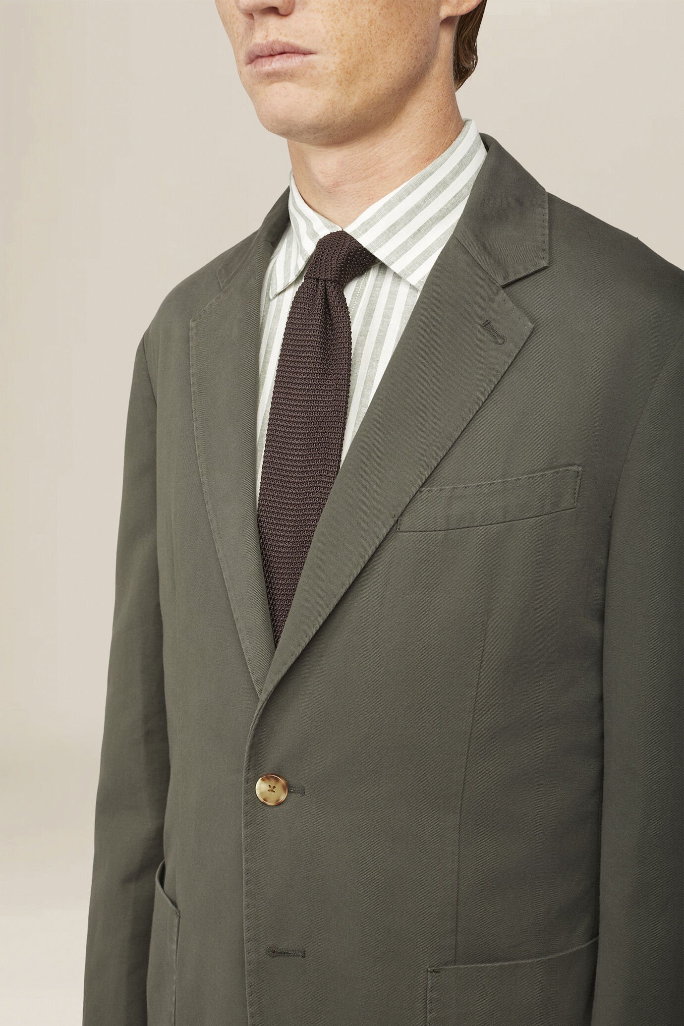 Veste pour homme en tissu twill m&eacute;lang&eacute; lin et coton image number 2