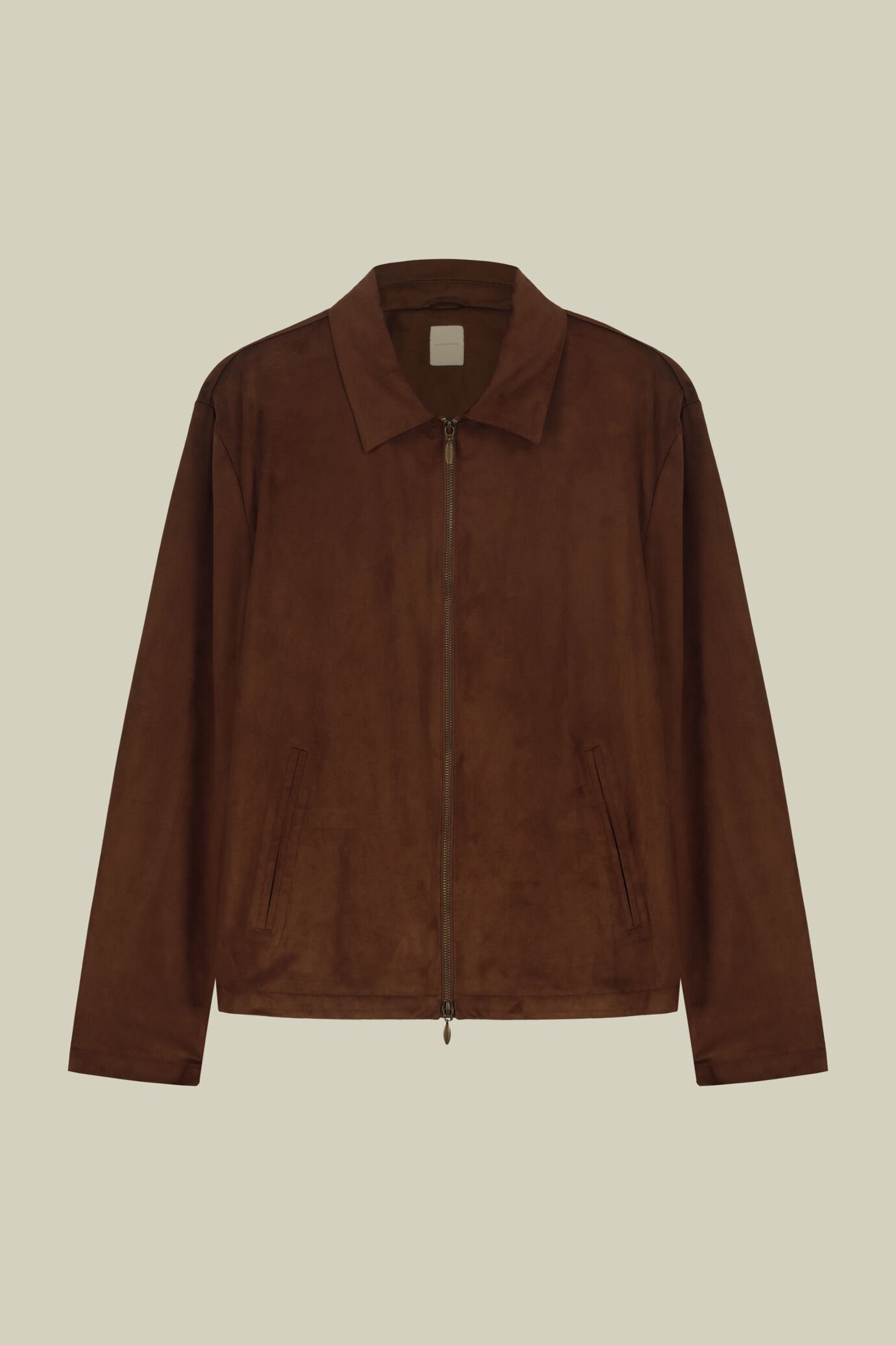Unlined men's jacket with suede effect fabric