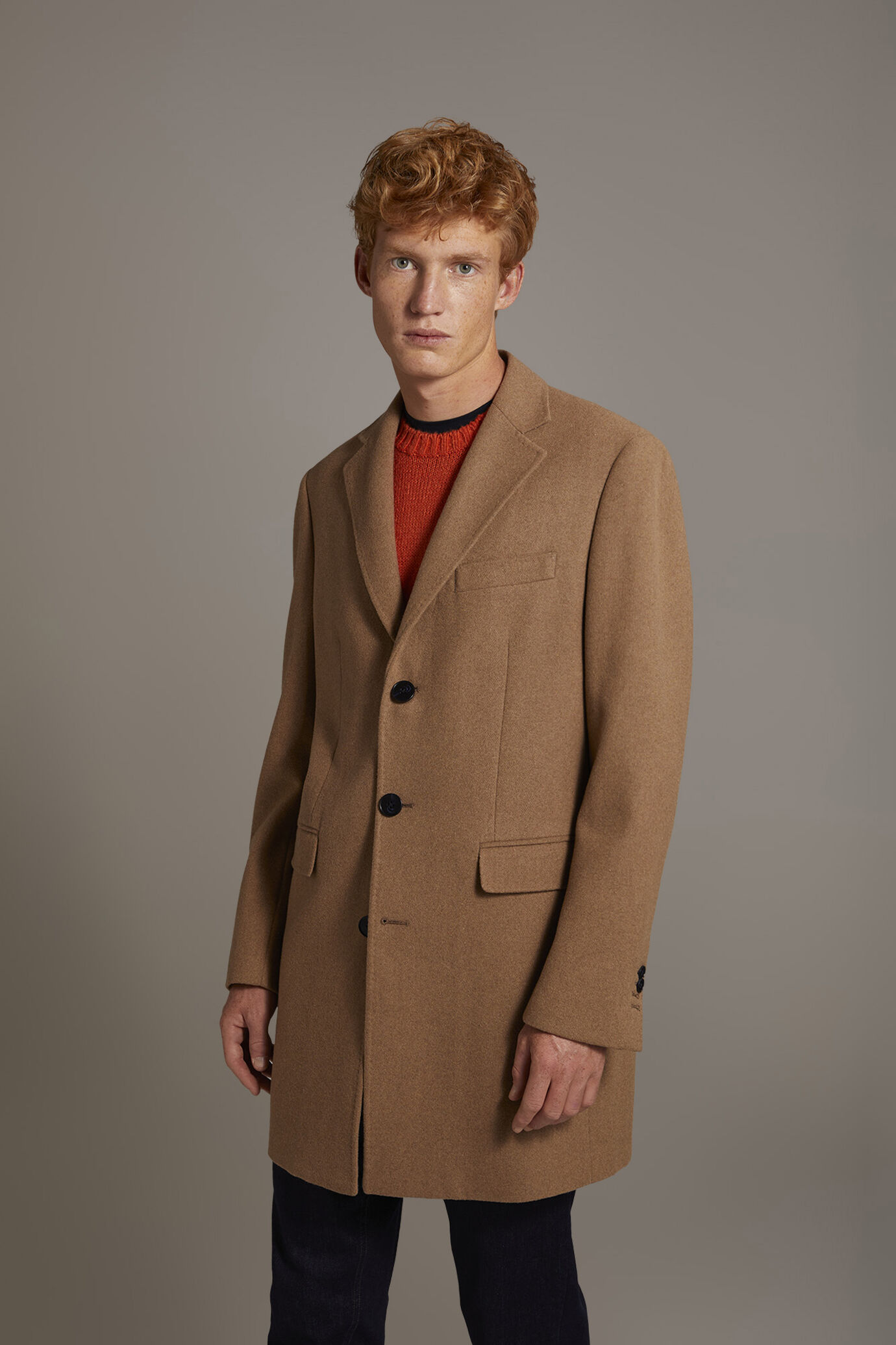 Classic single-breasted coat wool blend image number 1