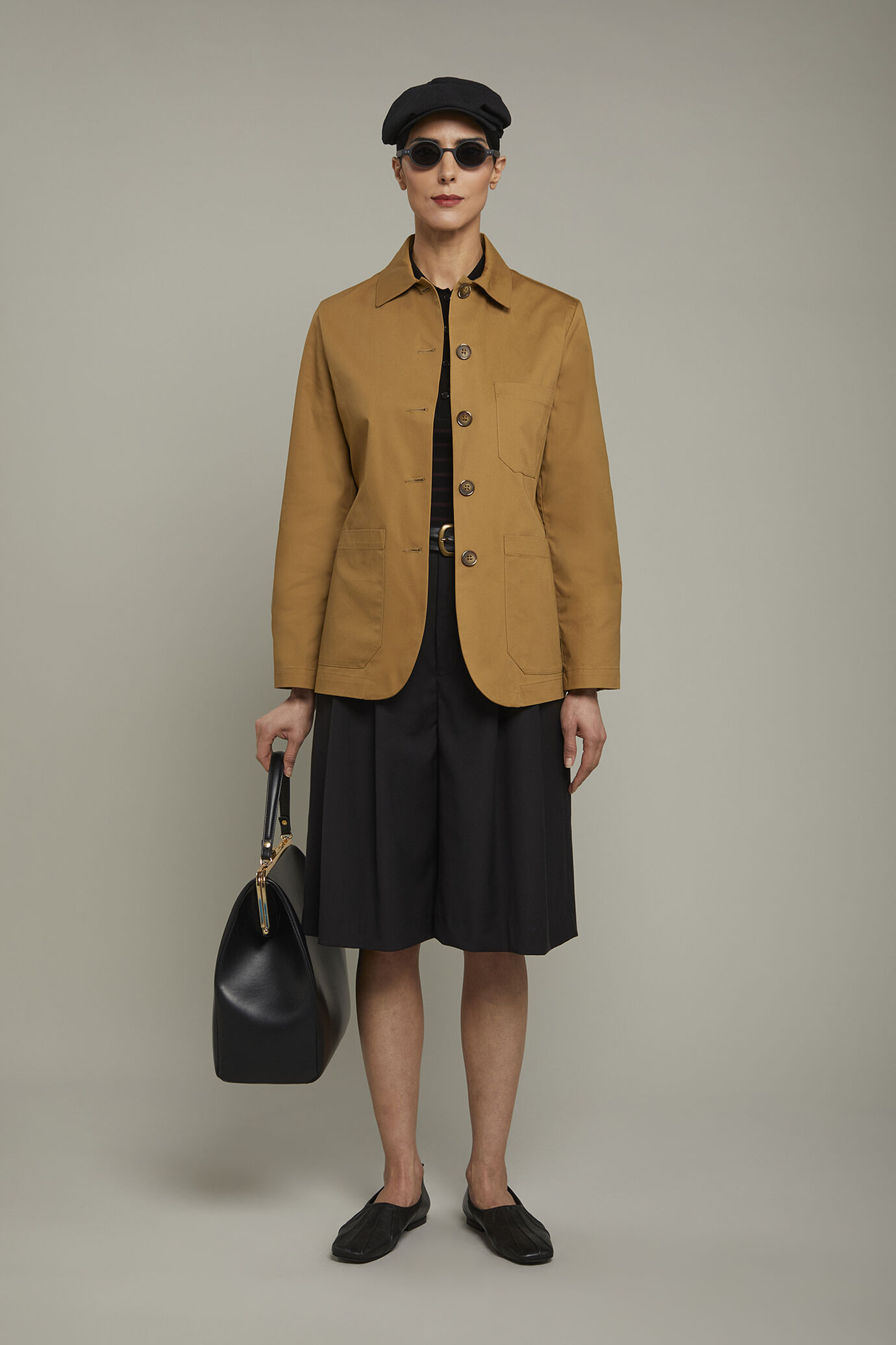 Giacca donna 100% cotone tasche a toppa regular fit - Main Image