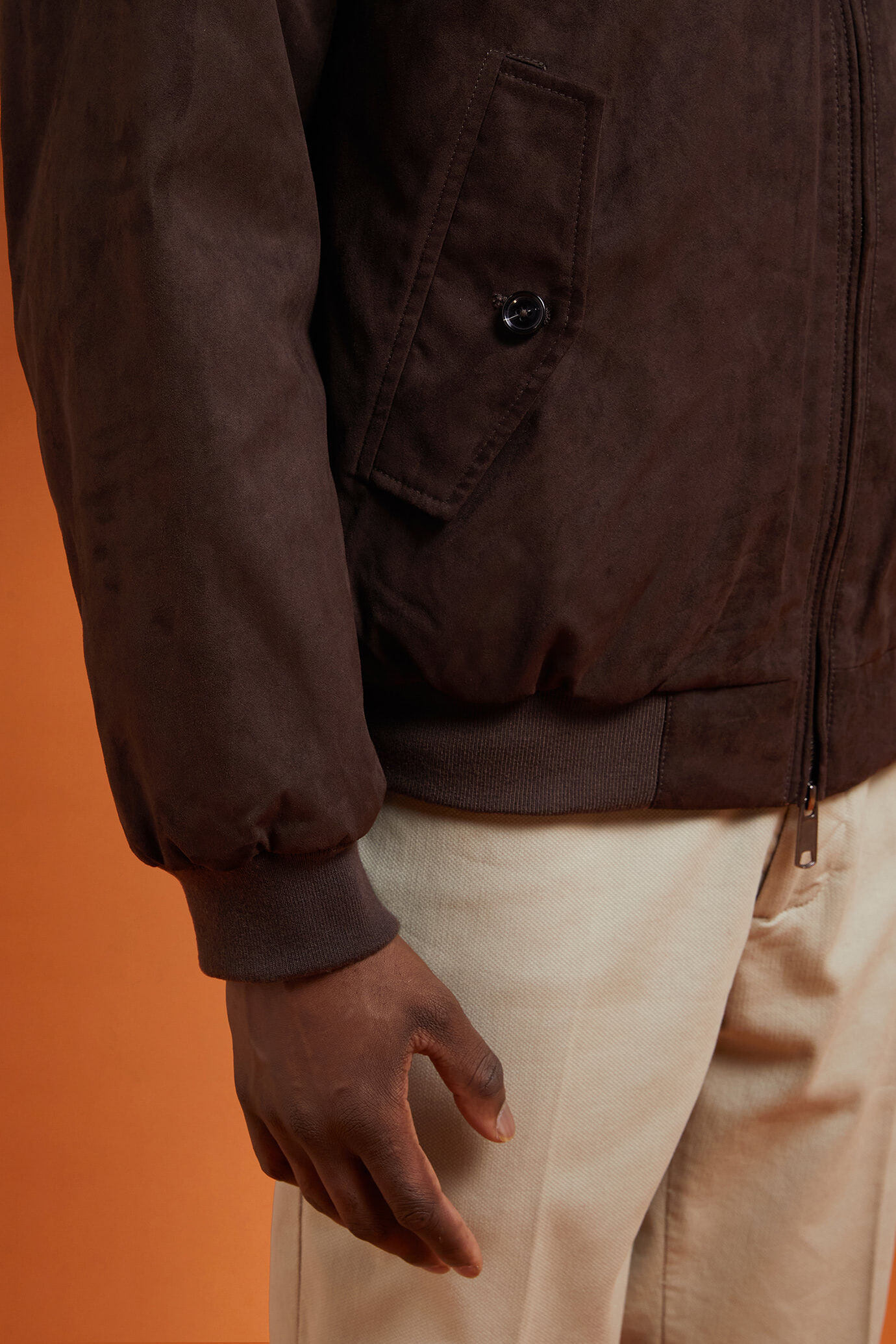 Men's padded eco-suede jacket in a comfort fit image number 2