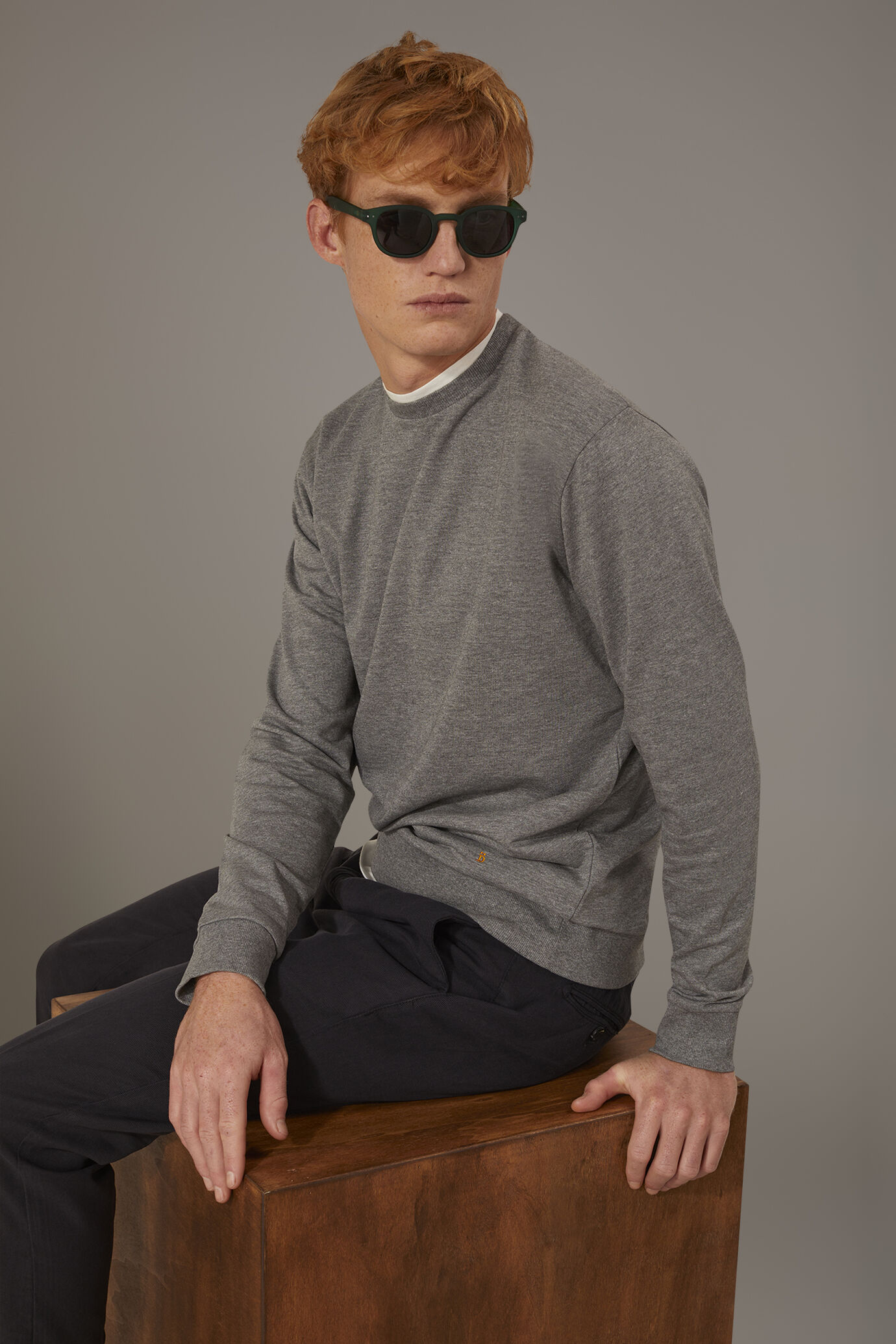 Pull col rond 100% coton image number 0