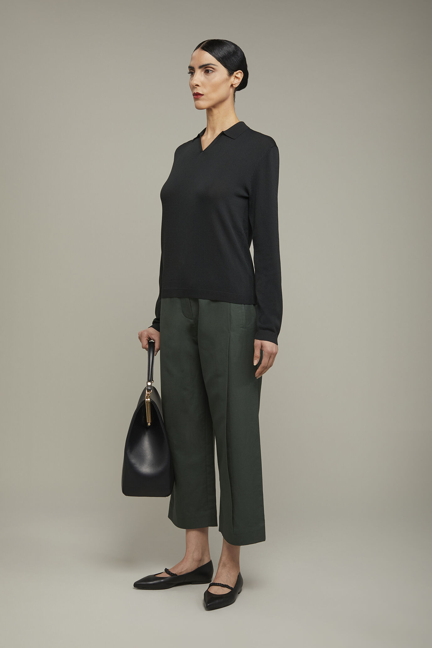 Women’s polo shirt with long sleeves image number 1