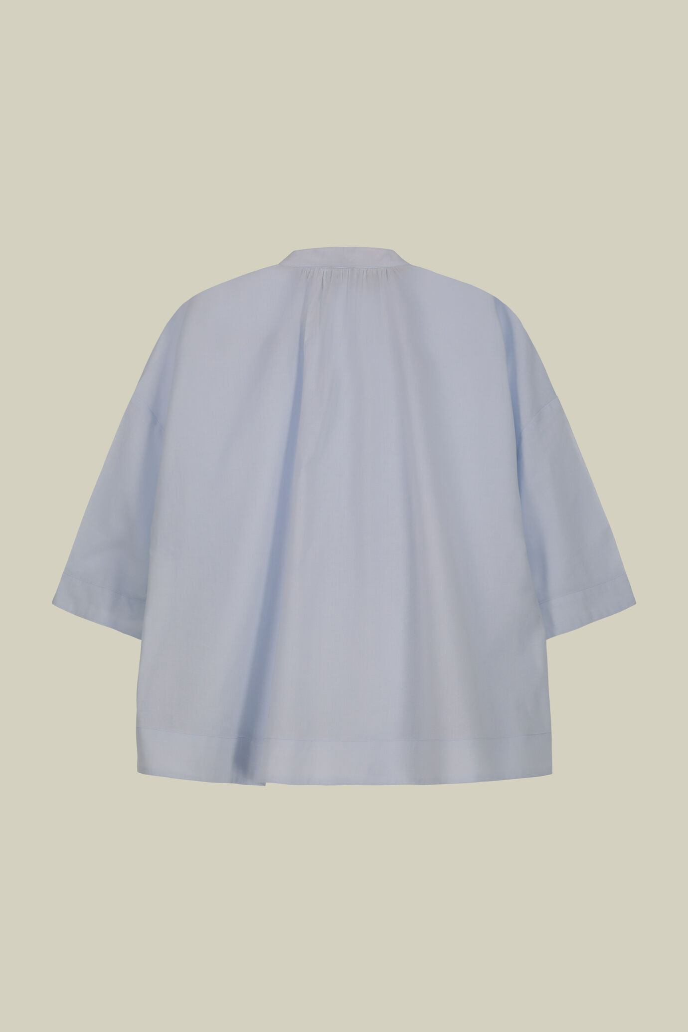 Camicia donna manica corta con collo coreano e fit boxy image number 5