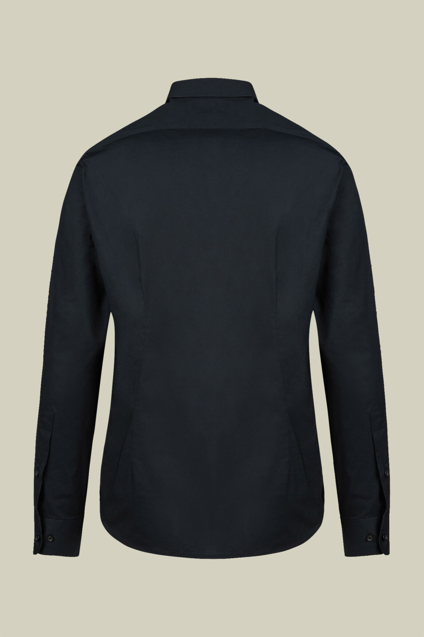 French collar classic shirt stretch slub fabric image number 1