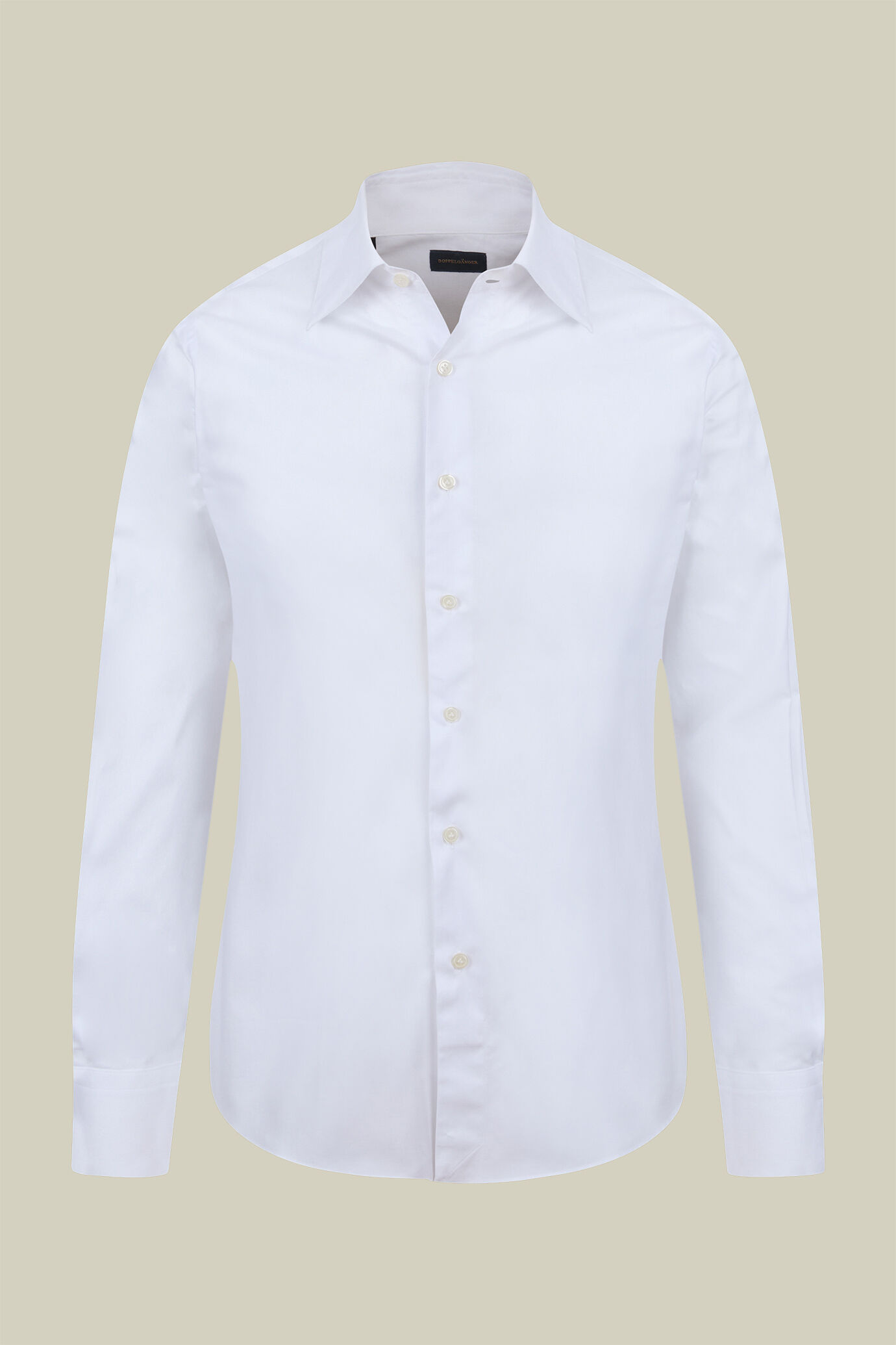 Men's regular fit classic shirt in 100% cotton herringbone fabric with a classic collar