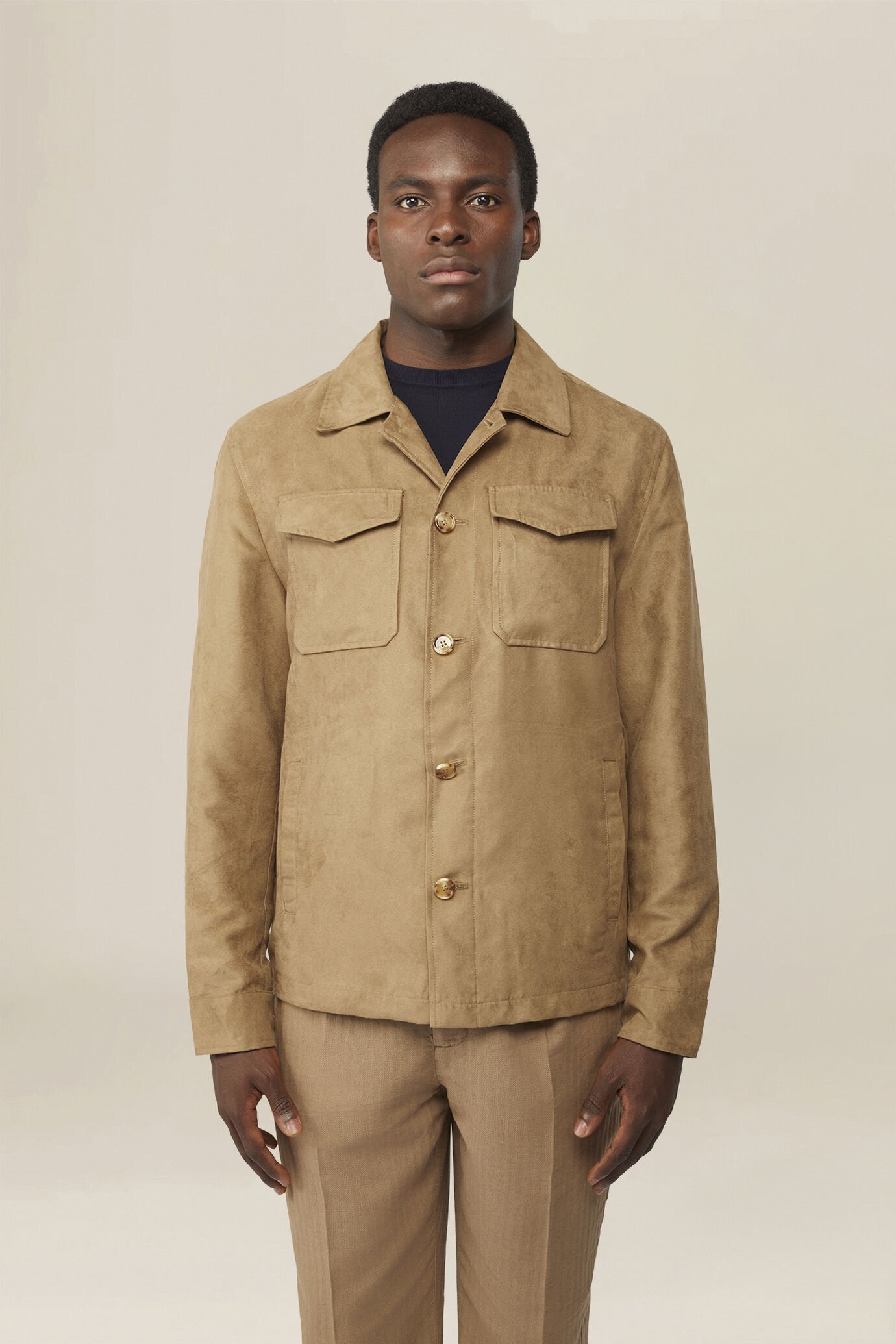 Veste shaket pour homme en simili daim sans doublure, coupe classique image number 0