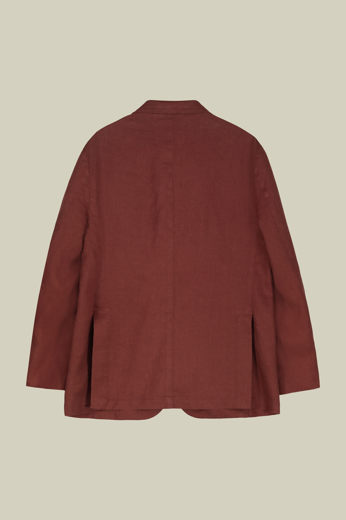 Veste homme à simple boutonnage, non doublée, avec revers classique et poches à rabat en 100% lin image number 5