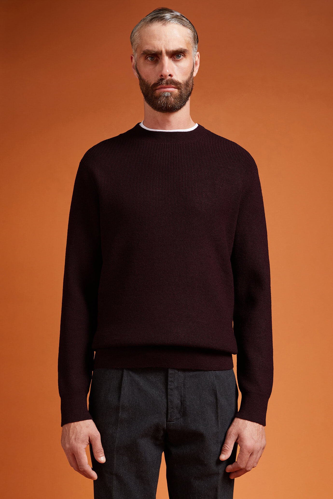 Men's ribbed knit crew neck jumper in a regular fit | Doppelganger ...