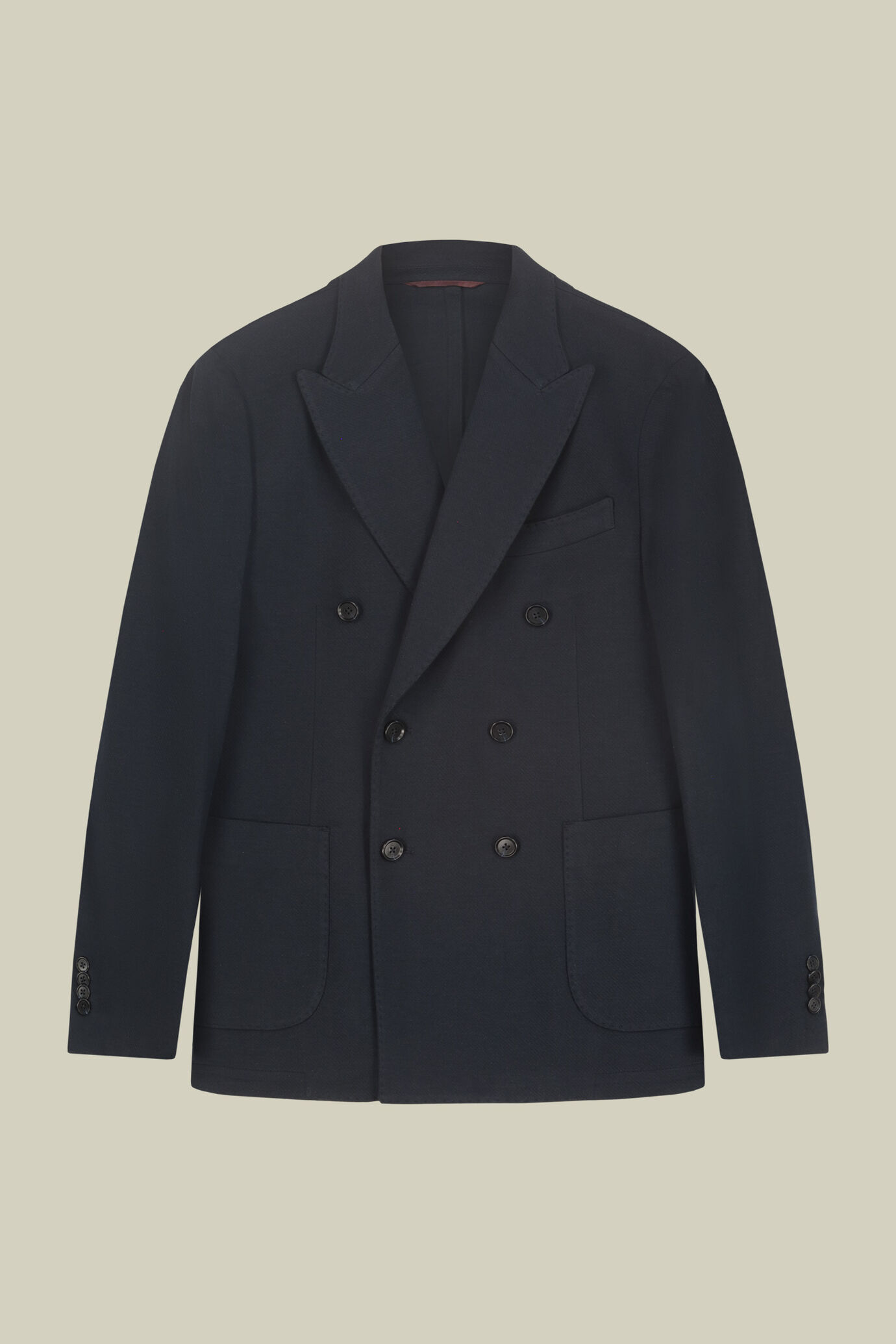 Giacca uomo doppiopetto in tessuto cavalry jersey regular fit