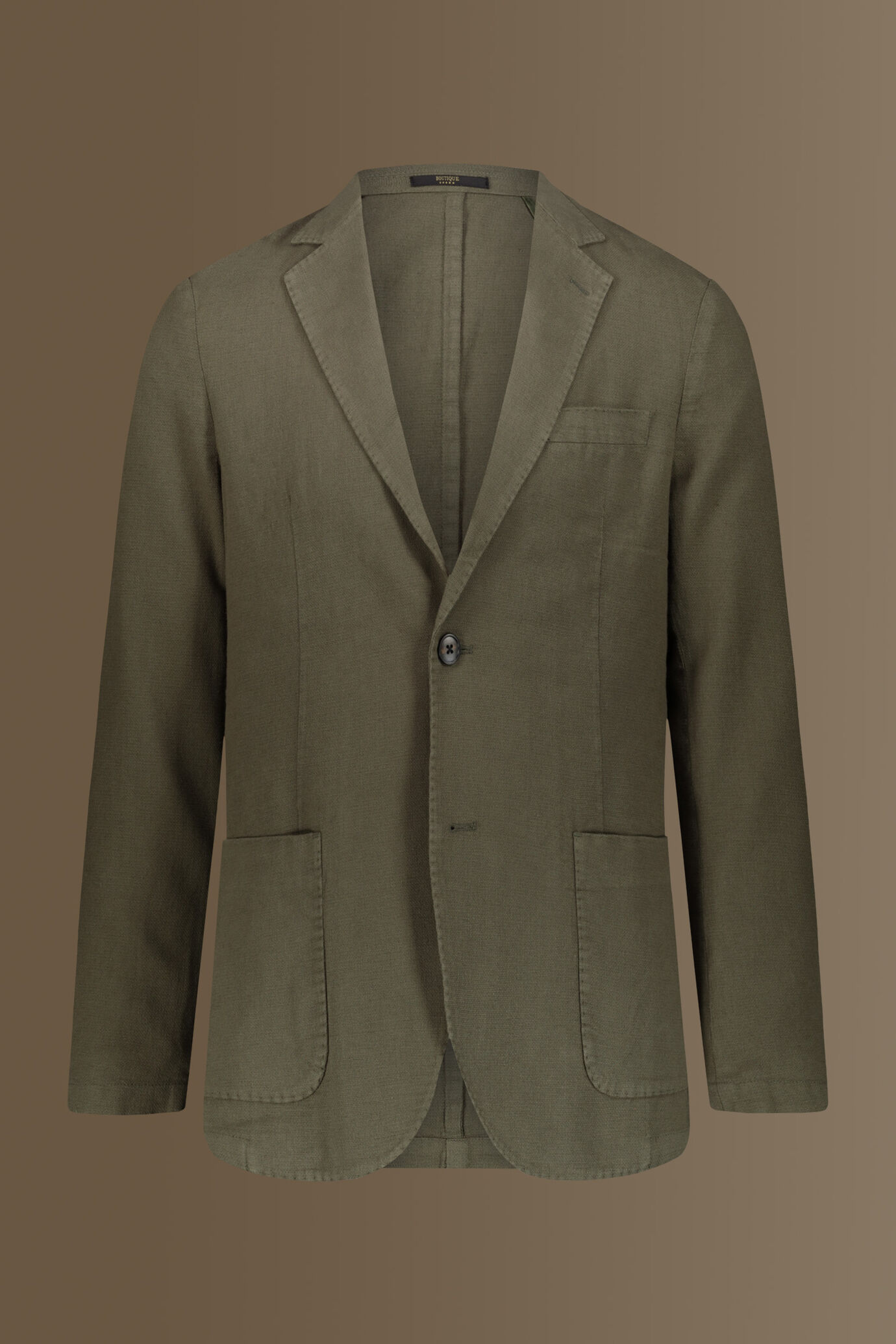 Single breasted jacket patch pocket cotton linen garmet dyed image number 5