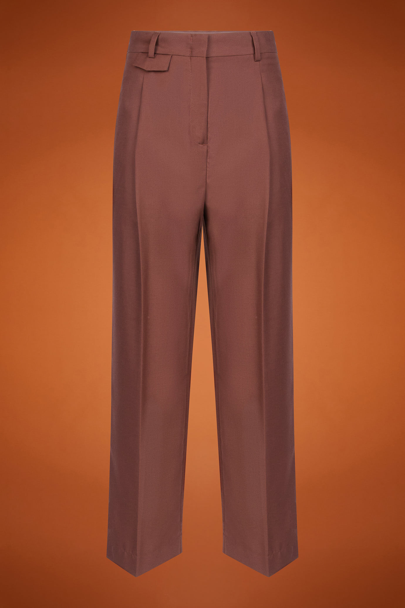 Pantalone classico donna con gamba larga regular fit image number 4