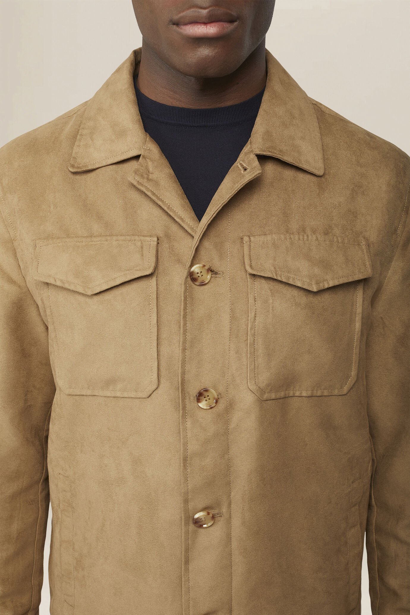 Veste shaket pour homme en simili daim sans doublure, coupe classique image number 2