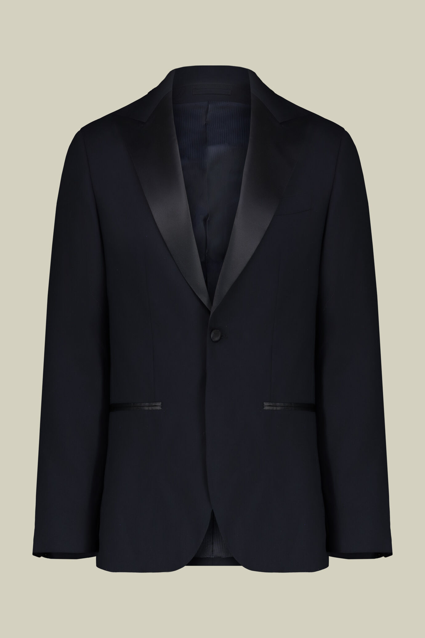 Smoking uomo monopetto in tessuto twill serge con vestibilità regolare image number 6