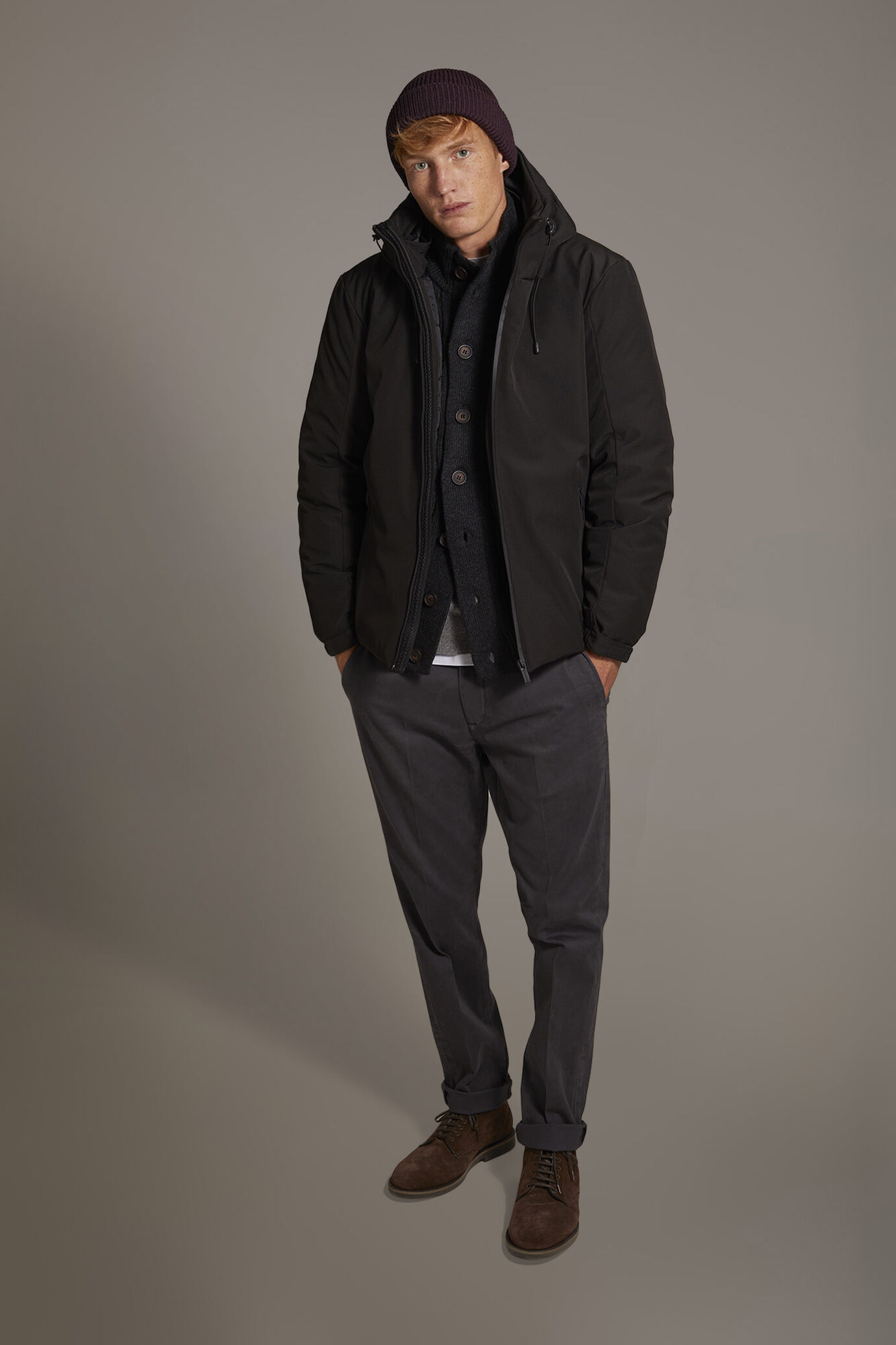 Tech jacket with hood poly tech stretch image number 0