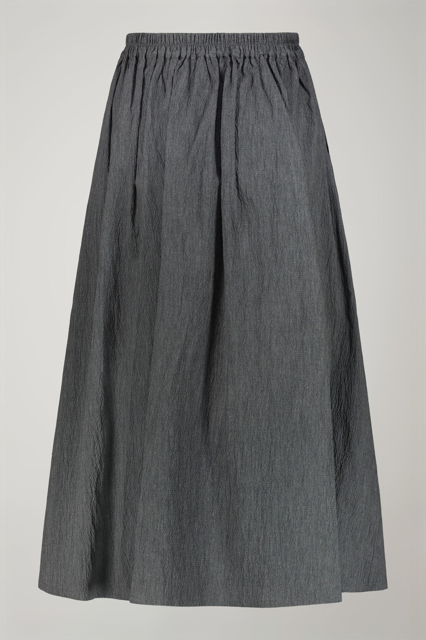 Women's solid color embossed cotton skirt regular fit image number 5