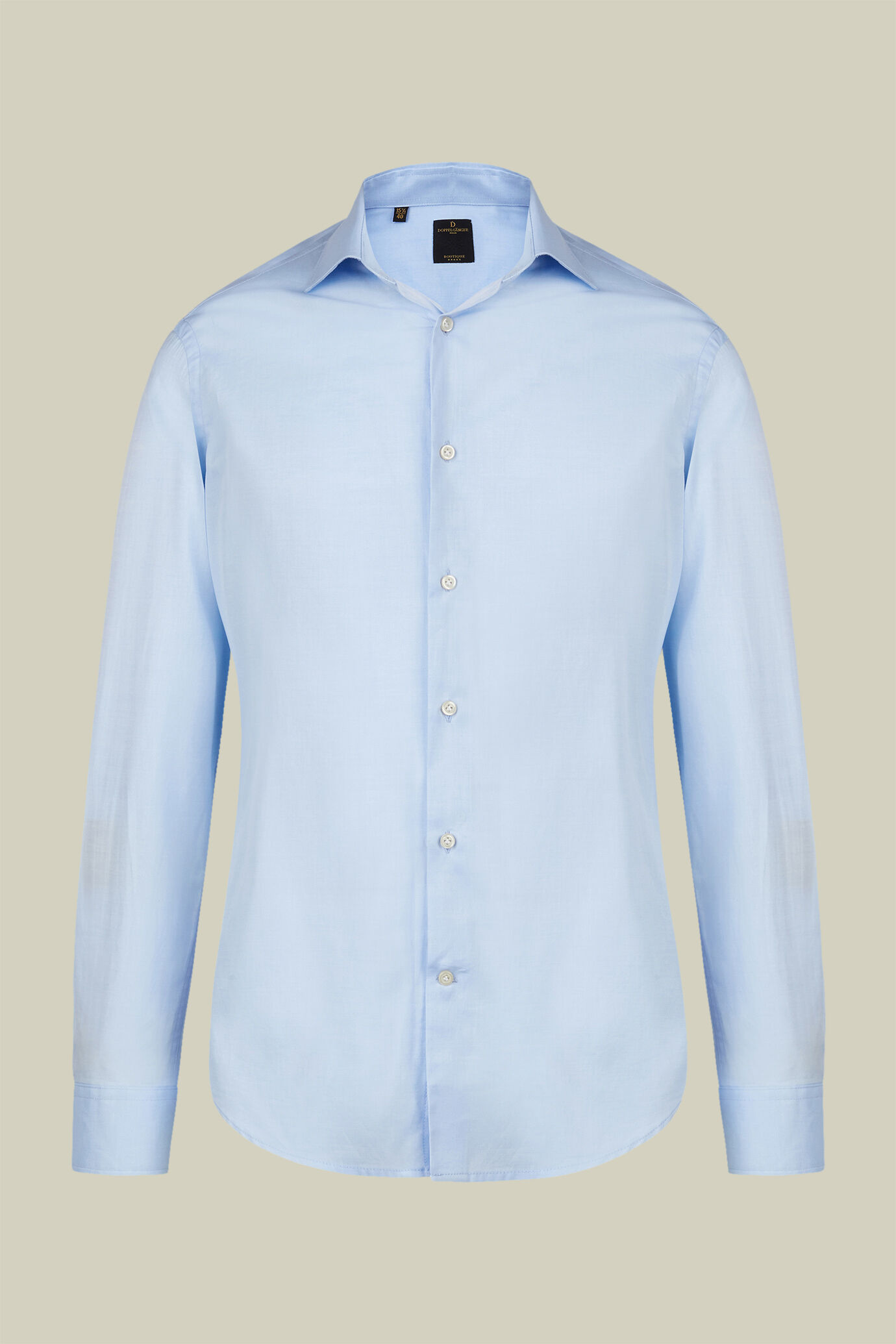 Klassisches Herrenhemd mit französischem Kragen aus glattem Twill