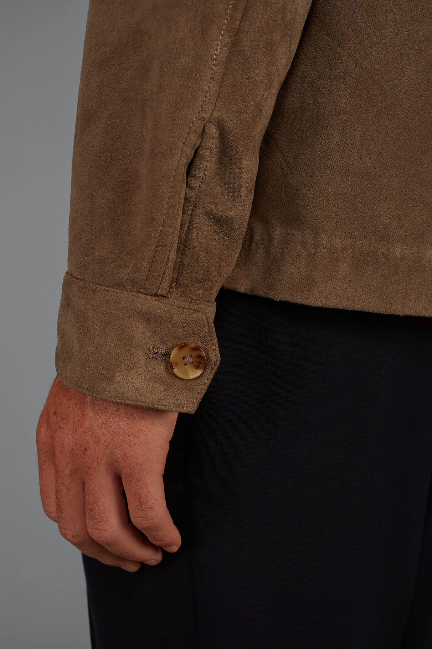 Men&rsquo;s unlined suede-effect jacket regular fit image number 3
