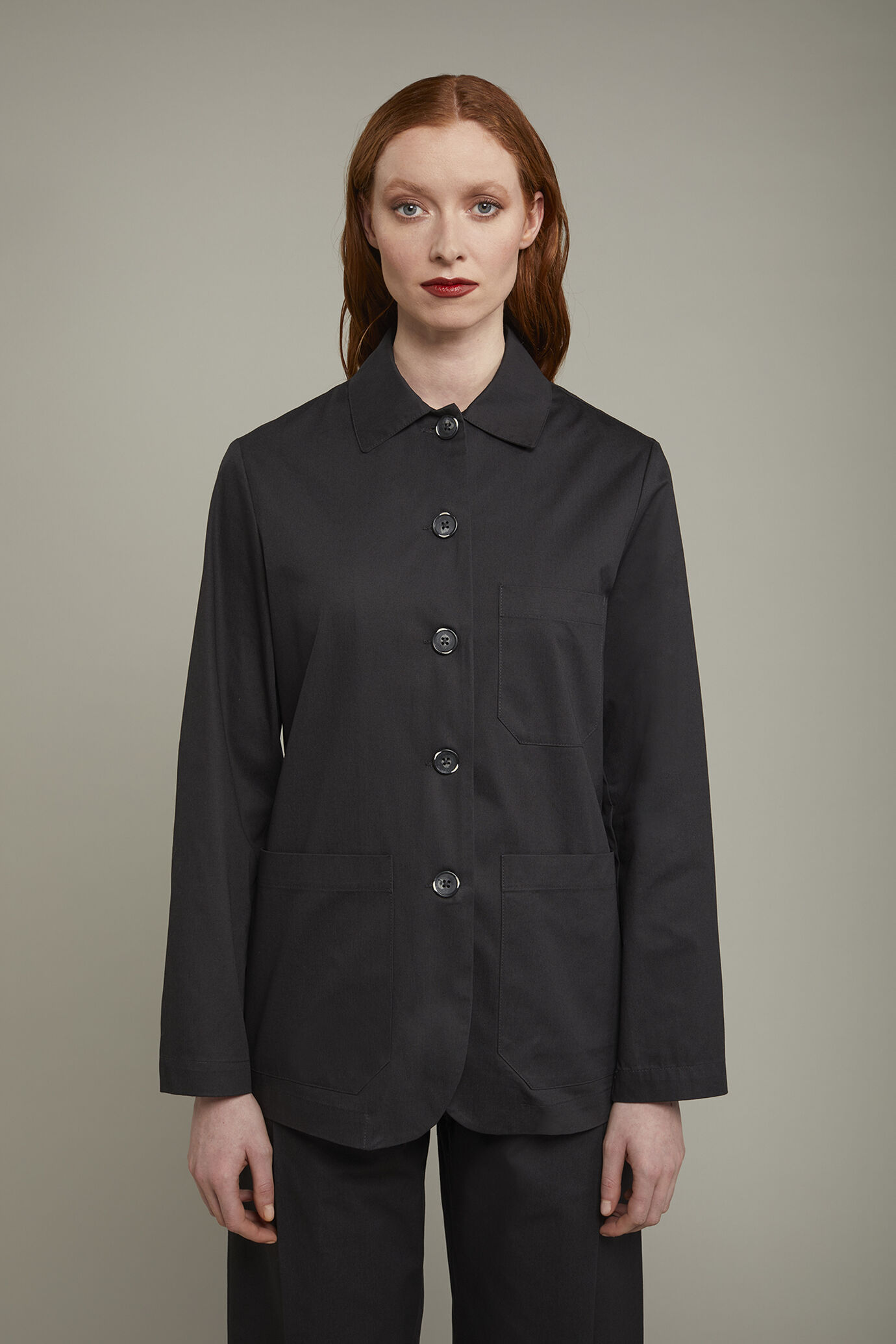 Damenblazer 100 % Baumwolle mit aufgesetzten Taschen in normaler Passform image number 2