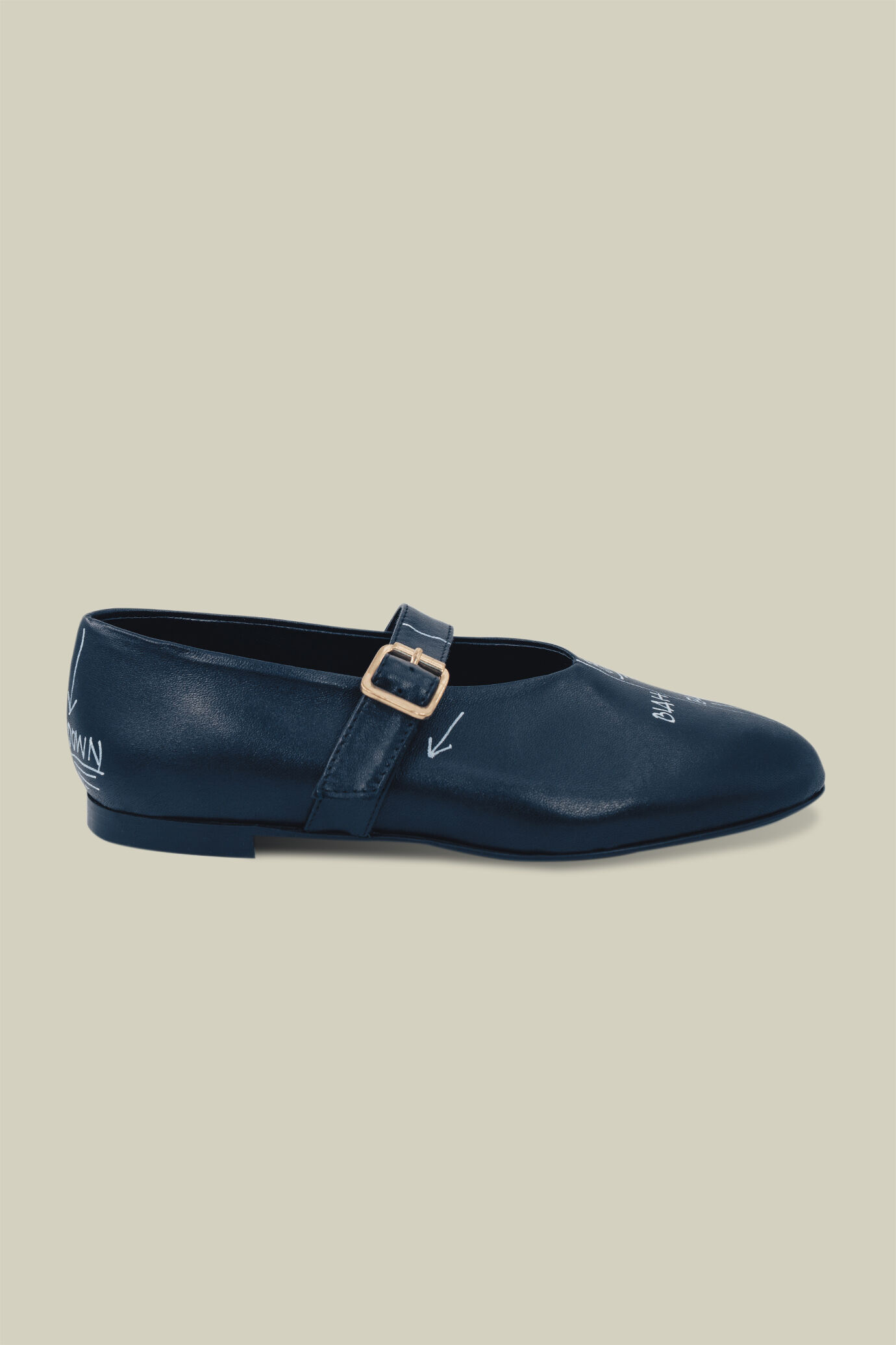 Damen-Ballerinas 100 % Leder handbemalt "Imperfection” Limitierte Edition image number 1