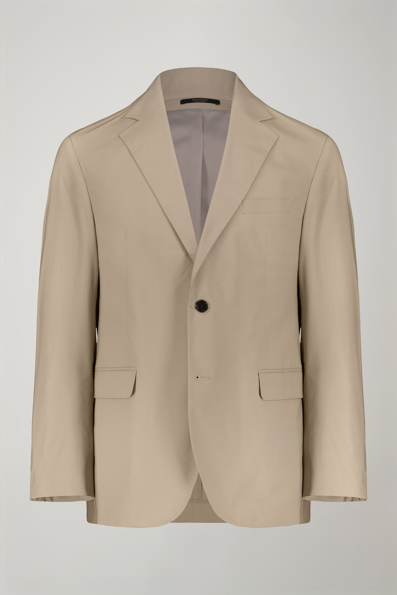 Abito monopetto in cotone regular fit tinta unita image number 4