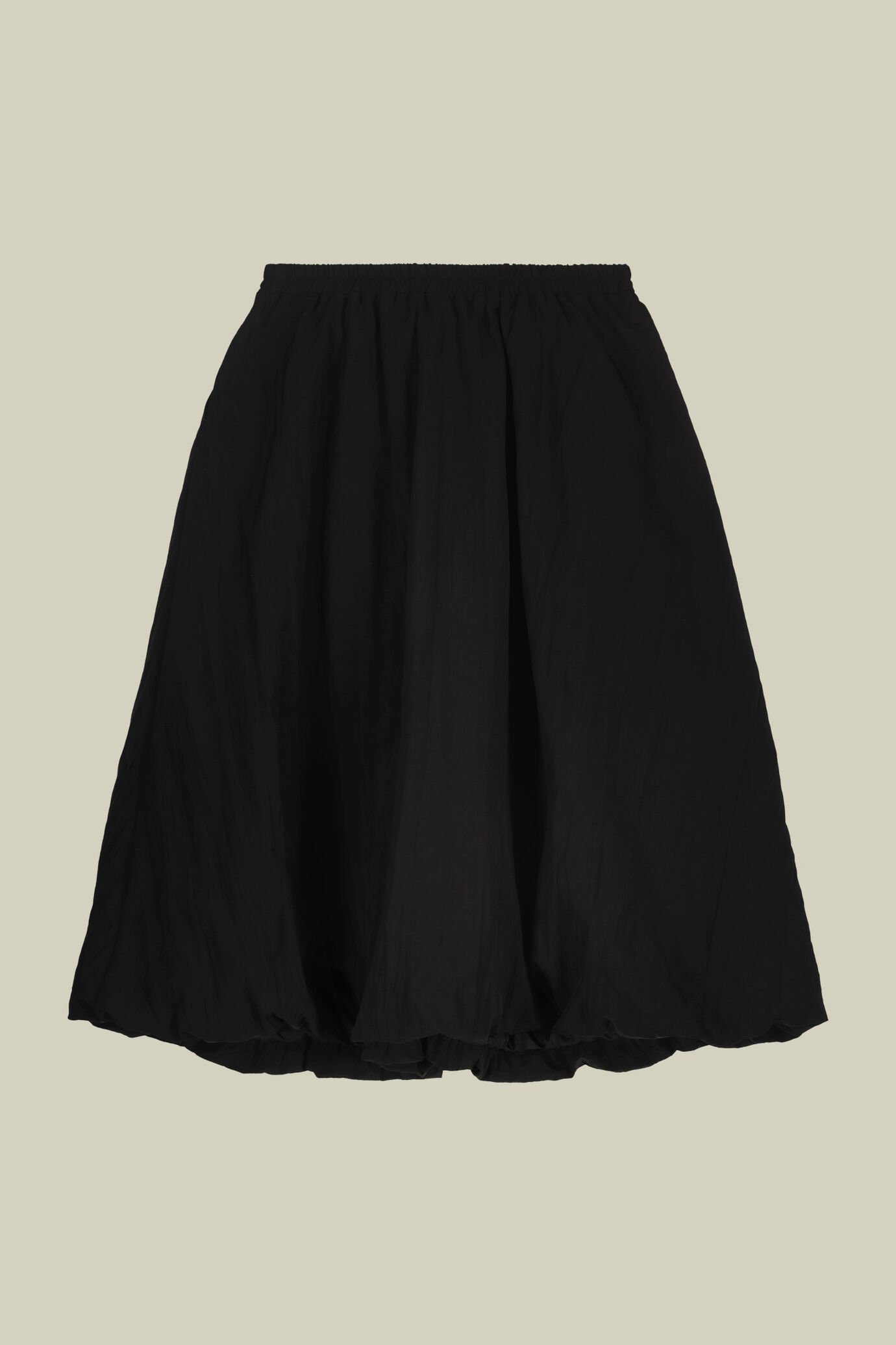 Midi skirt with remborsè workmanship in creased nylon with elastic waist image number 5
