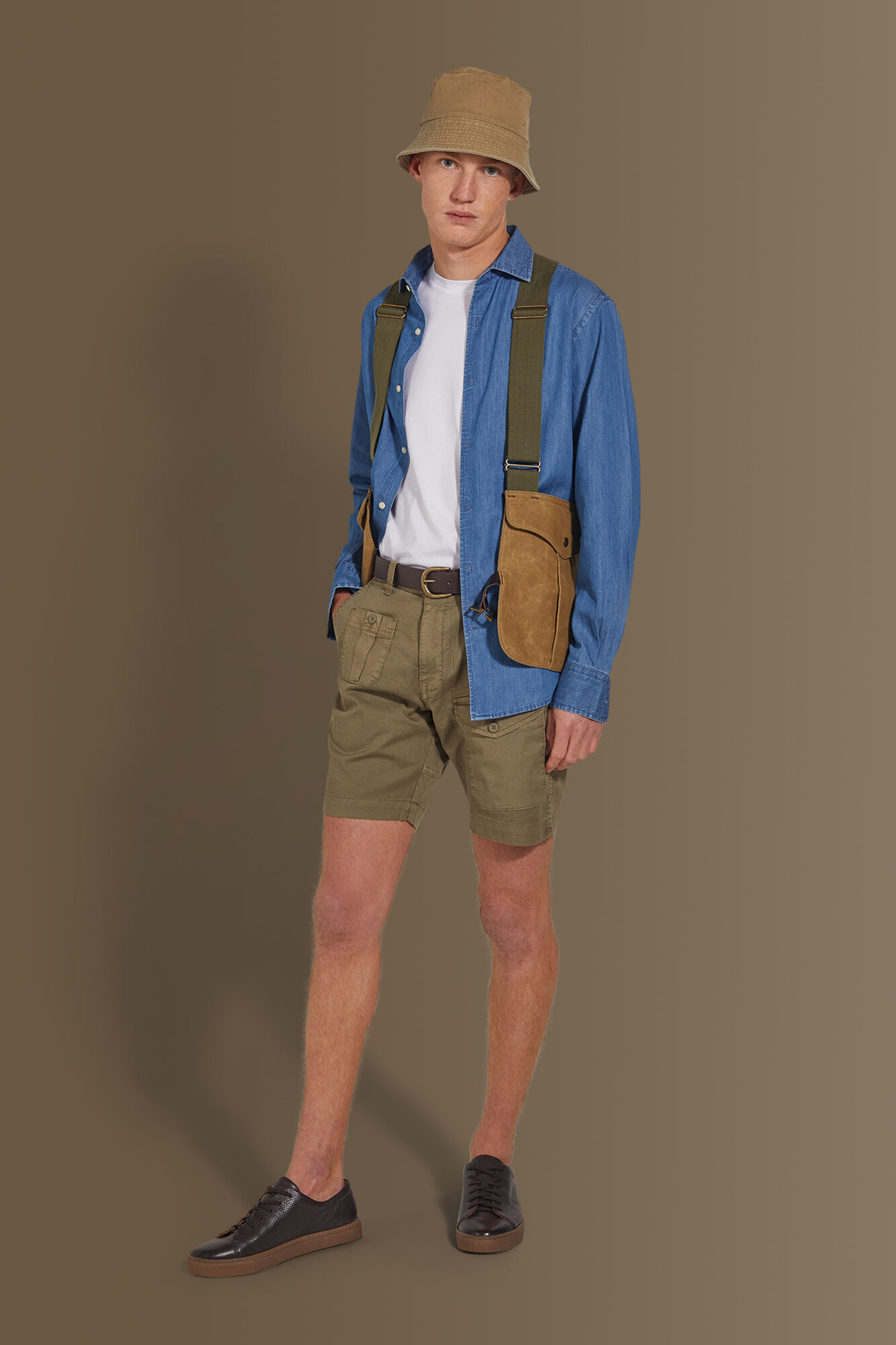 Pantaloncini Cargo Da Uomo In Cotone E Lino, Mezzi Pantaloni Da Uomo In Cotone Elasticizzato In Vita Con Coulisse Con Multi Tasca, Vestibilità Regolare, Pantaloncini Da Combattimento In Tinta Unita - Foto 5