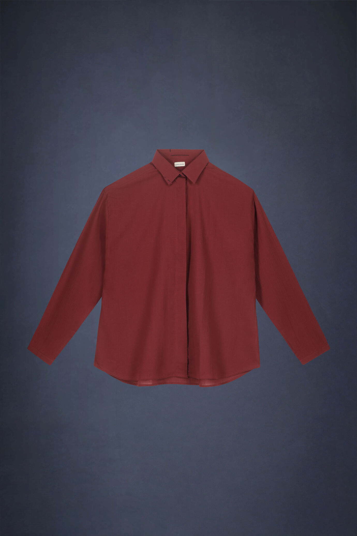 Chemise femme boxy &agrave; col italien en pur coton effet froiss&eacute; image number 5