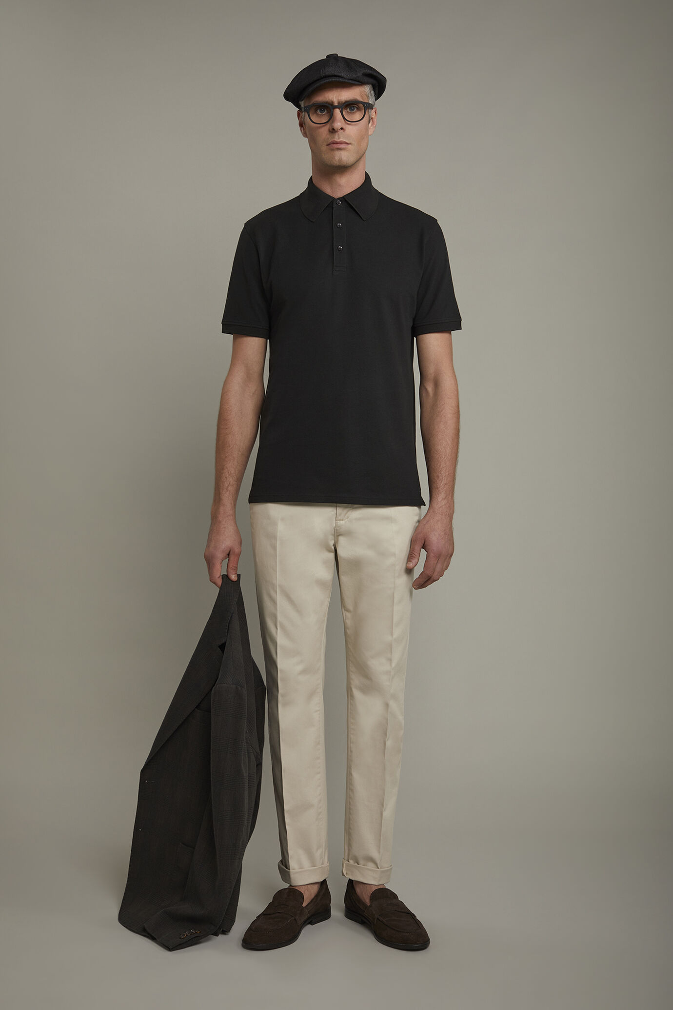 Kurzärmeliges Herren-Poloshirt aus 100 % Baumwolle in normaler Passform image number 0