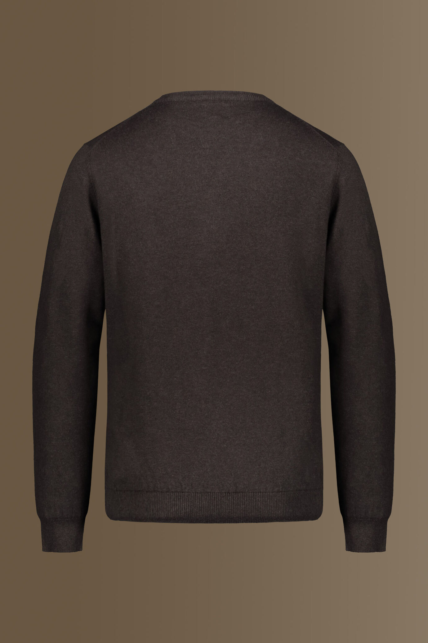Round neck sweater in cotton- wool blend image number 4