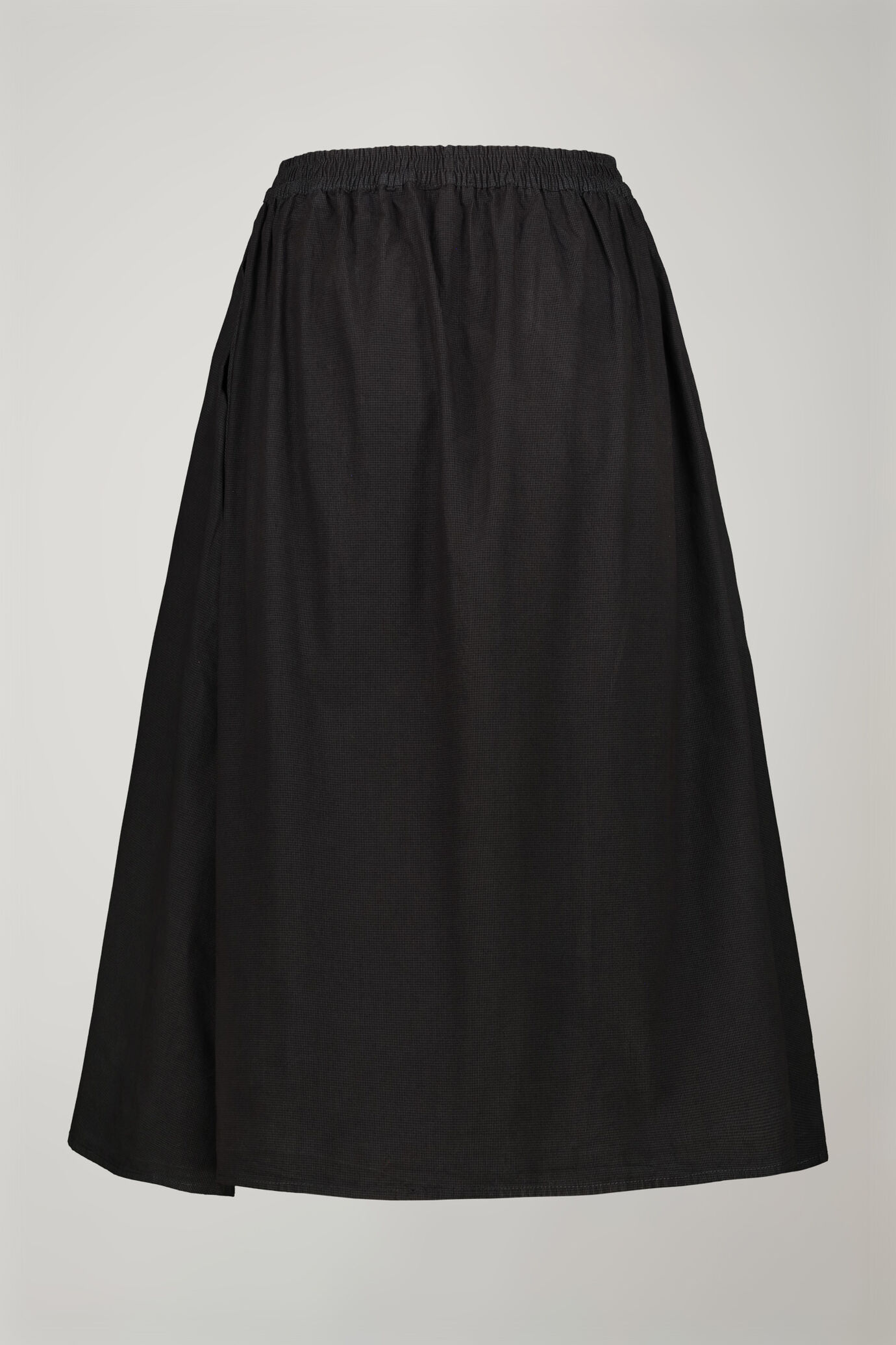 Gonna donna 100% cotone svasata con elastico in vita microcheck regular fit image number 5
