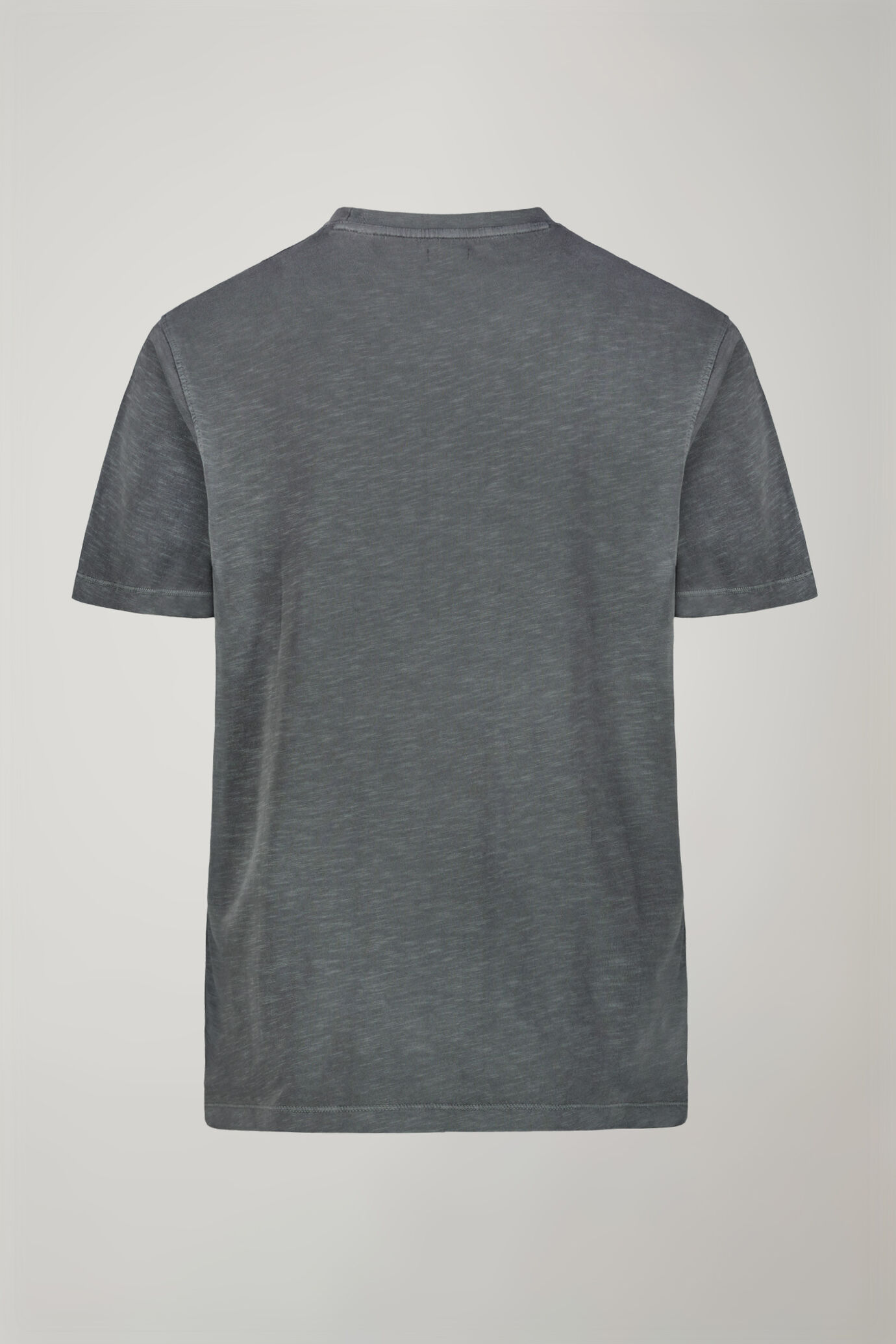 Men’s round neck t-shirt 100% cotton flamed effect regular fit image number 5