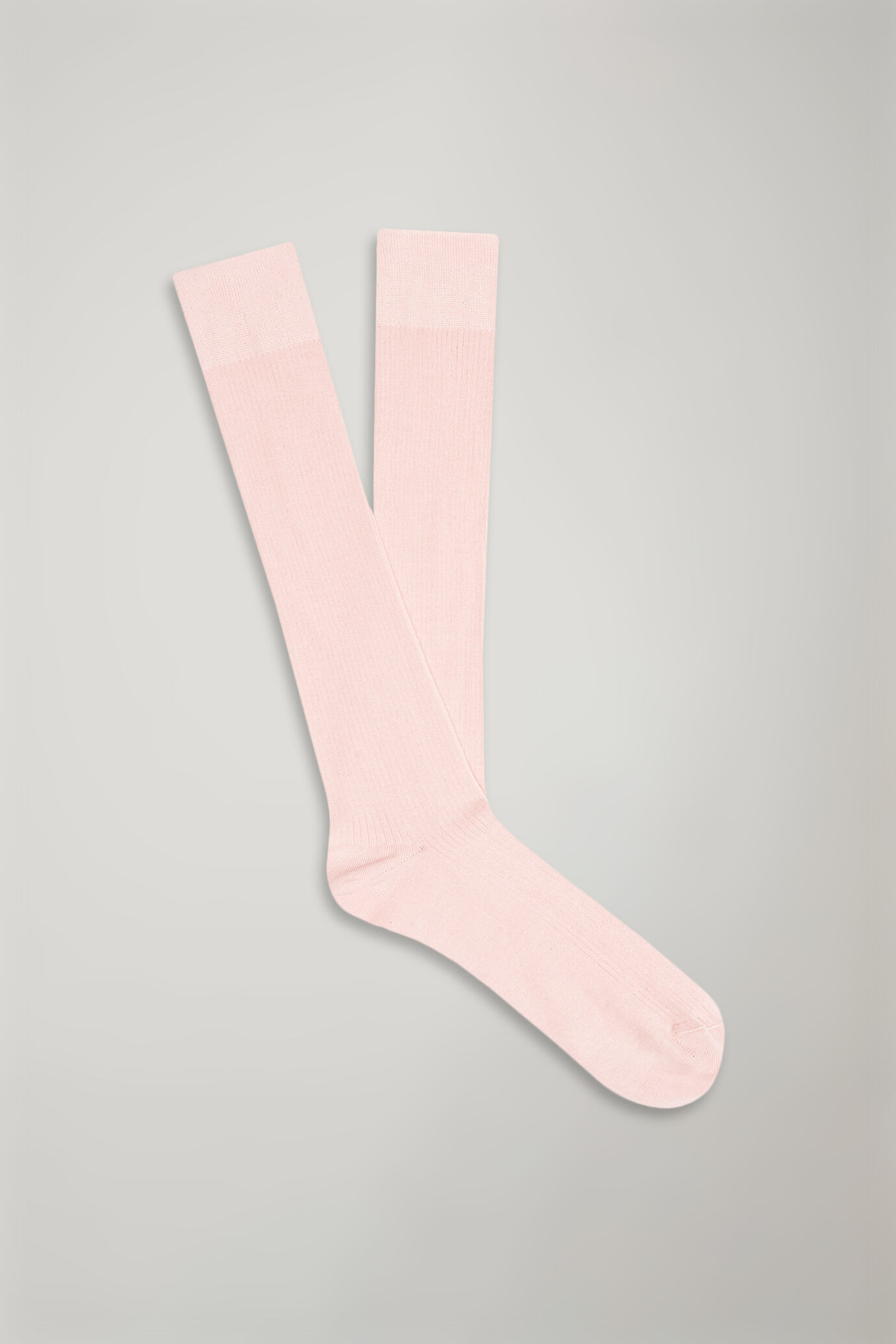 Men’s long sock in solid color ribbed knit image number 0