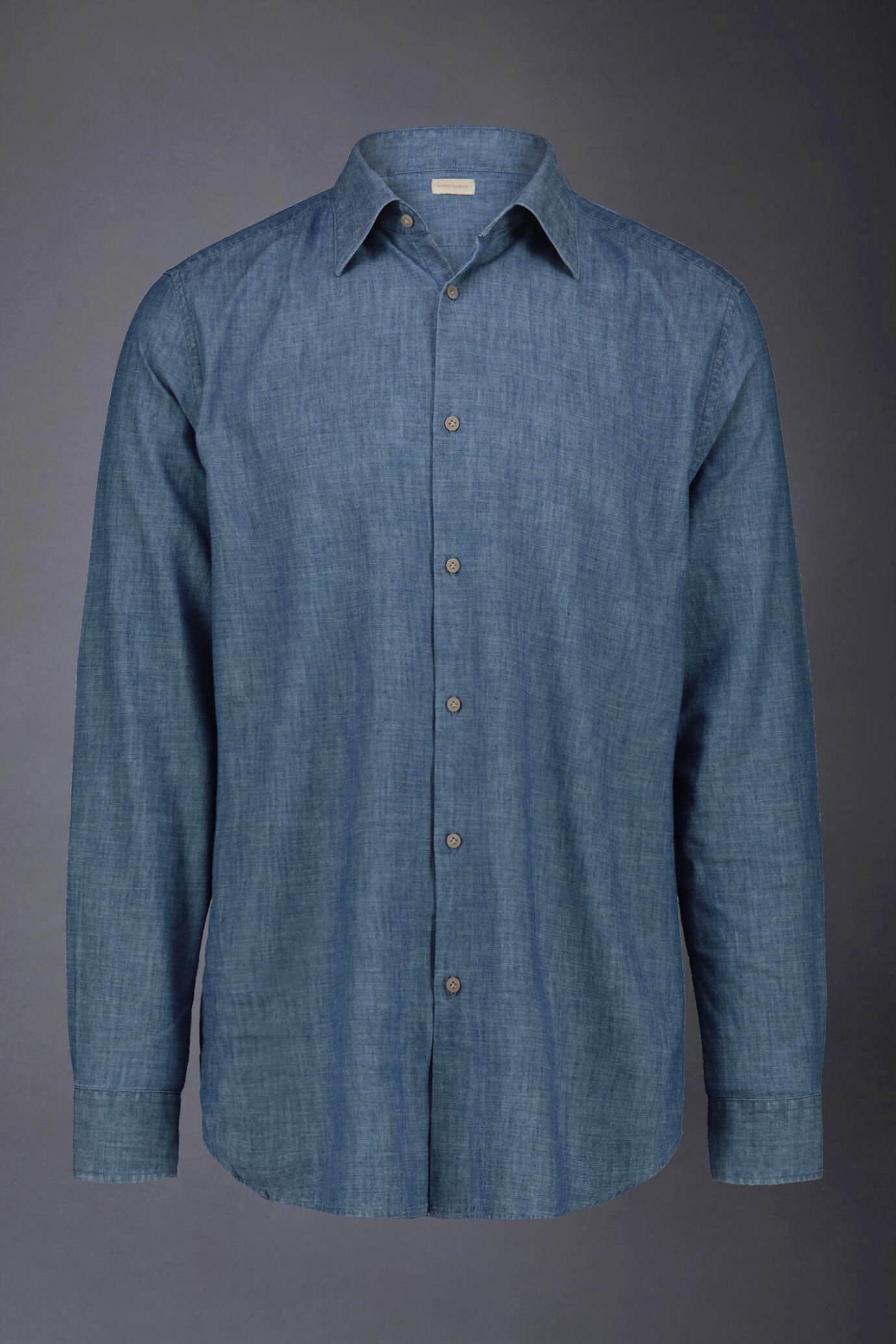 Herren-Freizeithemd mit klassischem Kragen aus Chambray-Stoff