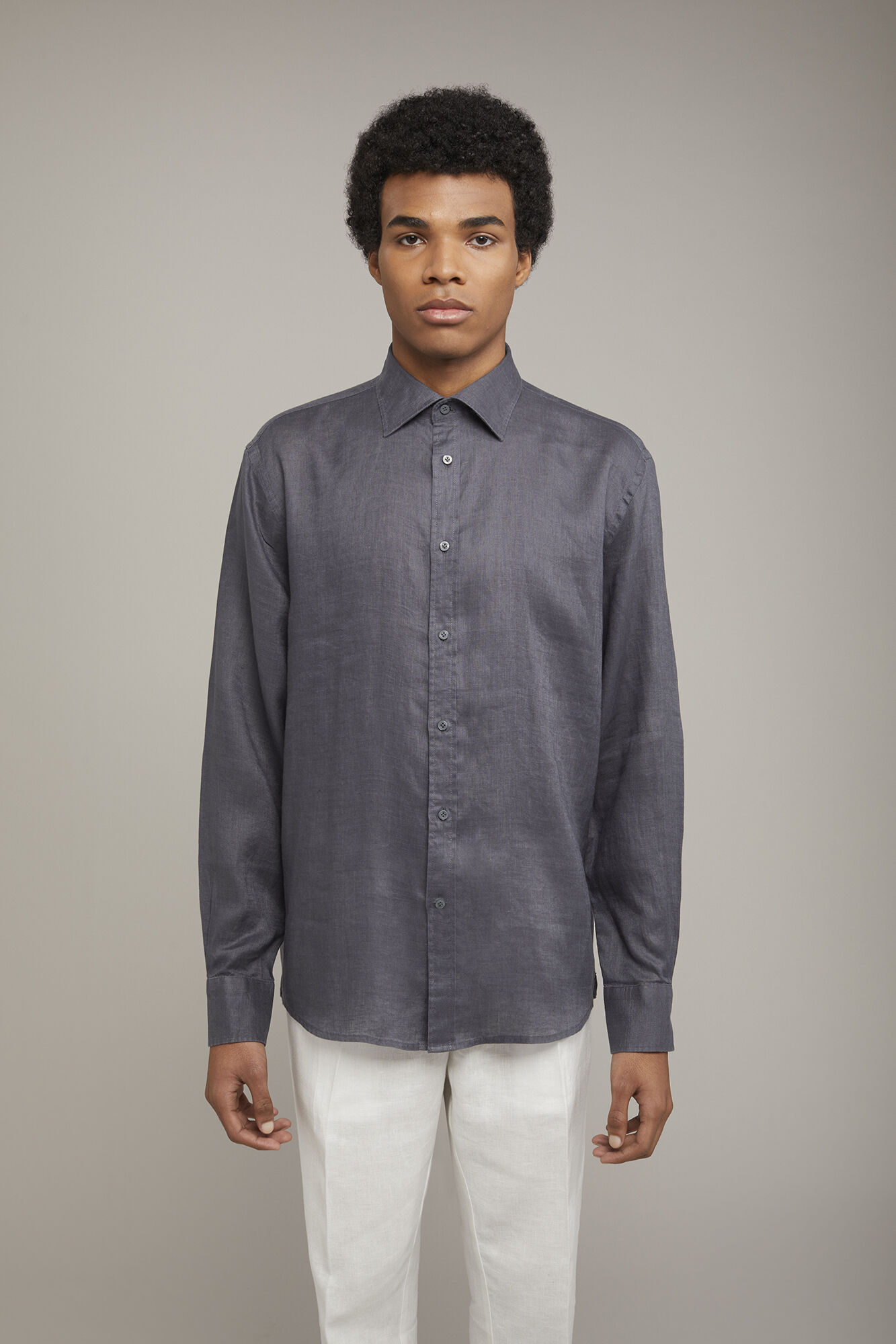 Camicia casual uomo collo classico 100 lino comfort fit Doppelganger Camicie Uomo Online
