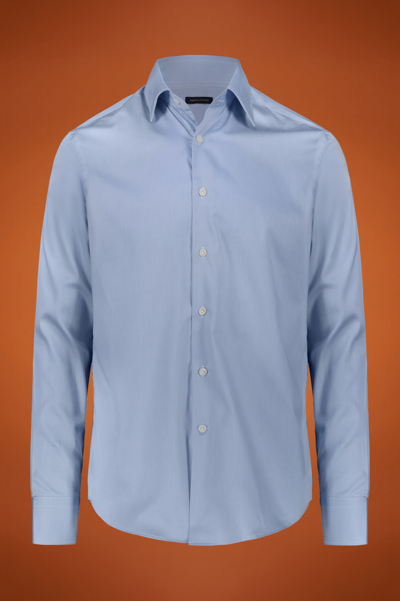 Camicia uomo collo classico 100% cotone tessuto twill tinta unita regular fit image number 0