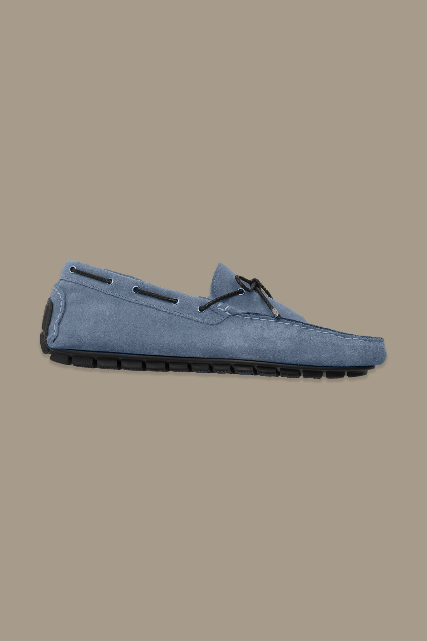 Mocassino uomo con lacci 100% pelle scamosciata image number 1