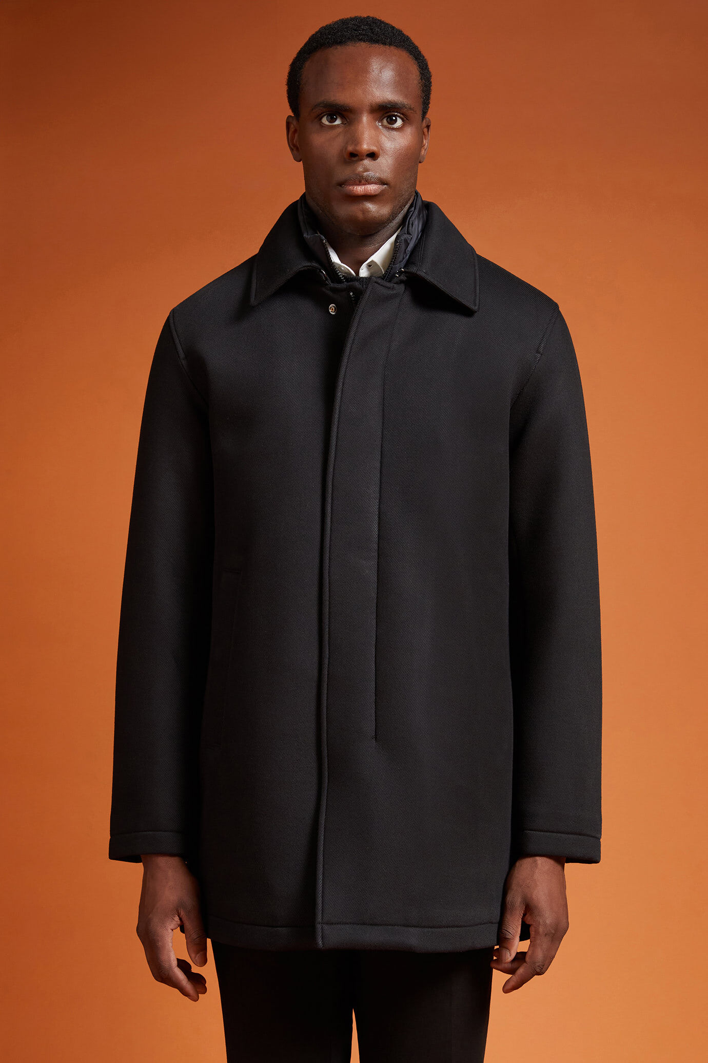 Cappotto uomo imbottito con pettorina removibile regular fit image number 0