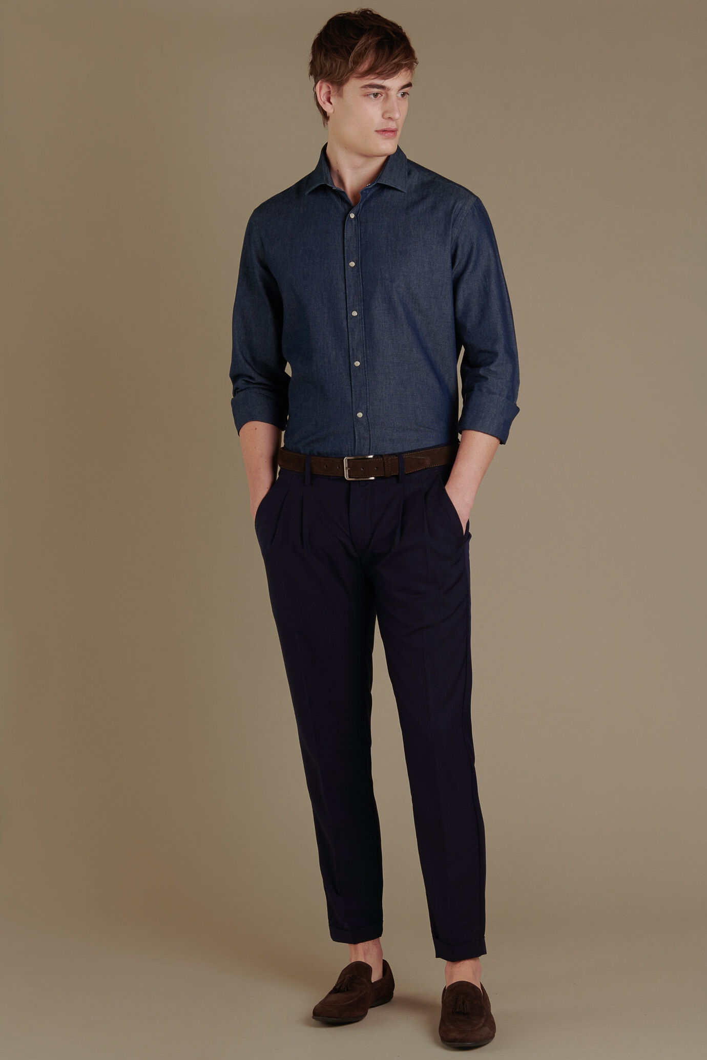 Pantaloni uomo con doppia pince image number 0