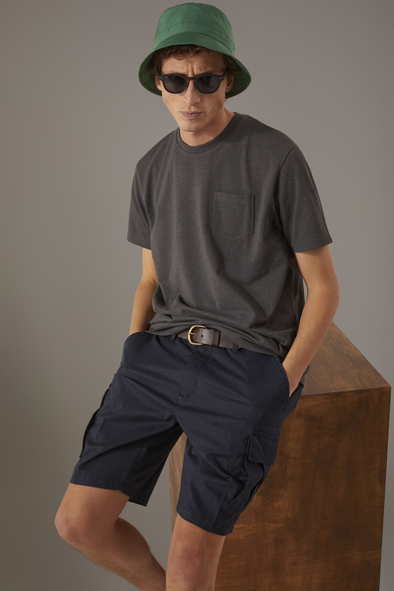 Cargo Bermuda shorts twill construction image number 0